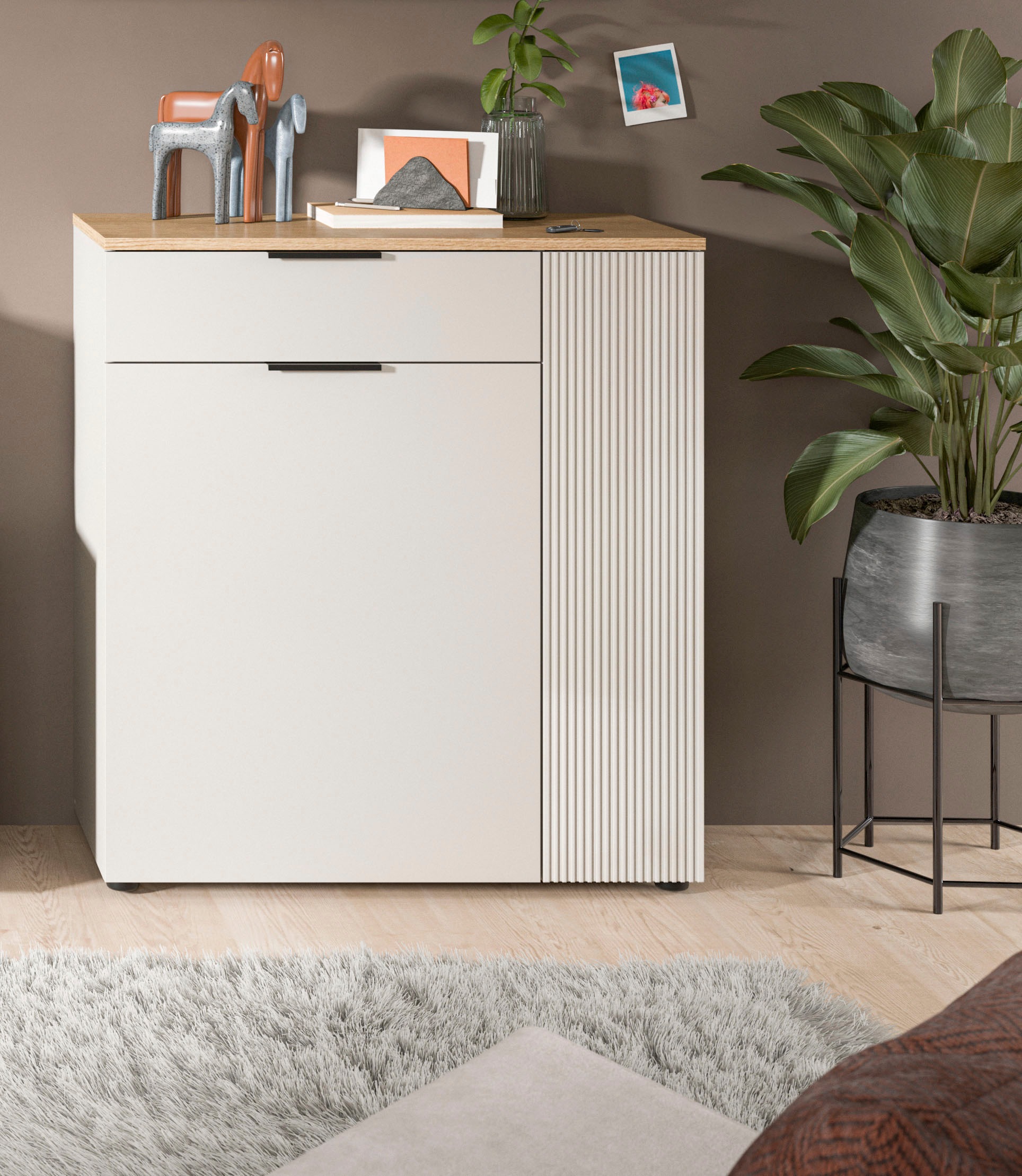 INOSIGN Garderobenschrank "EDIL, Höhe 88cm, 2 Türen, 1 Schubkasten, 3 Fäche günstig online kaufen
