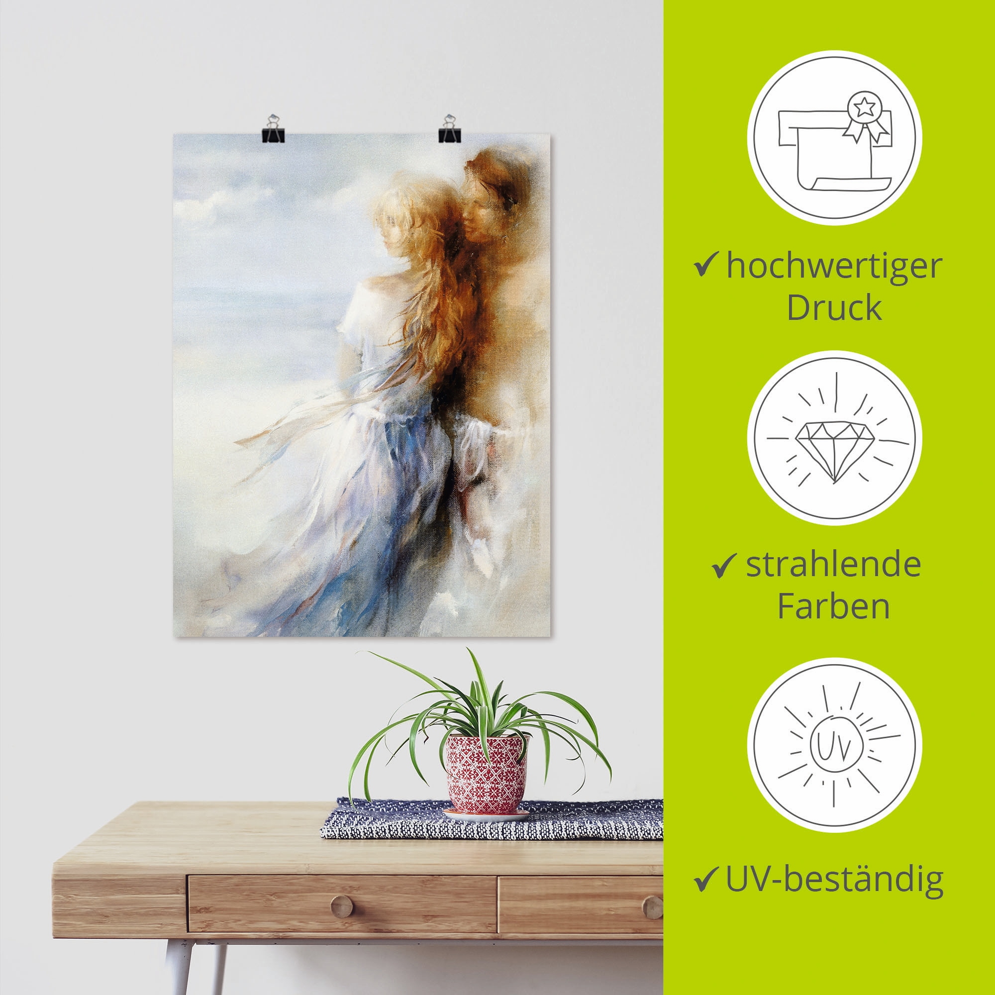Artland Wandbild »Zusammen«, Paar, (1 St.), als Leinwandbild, Poster in verschied. Größen