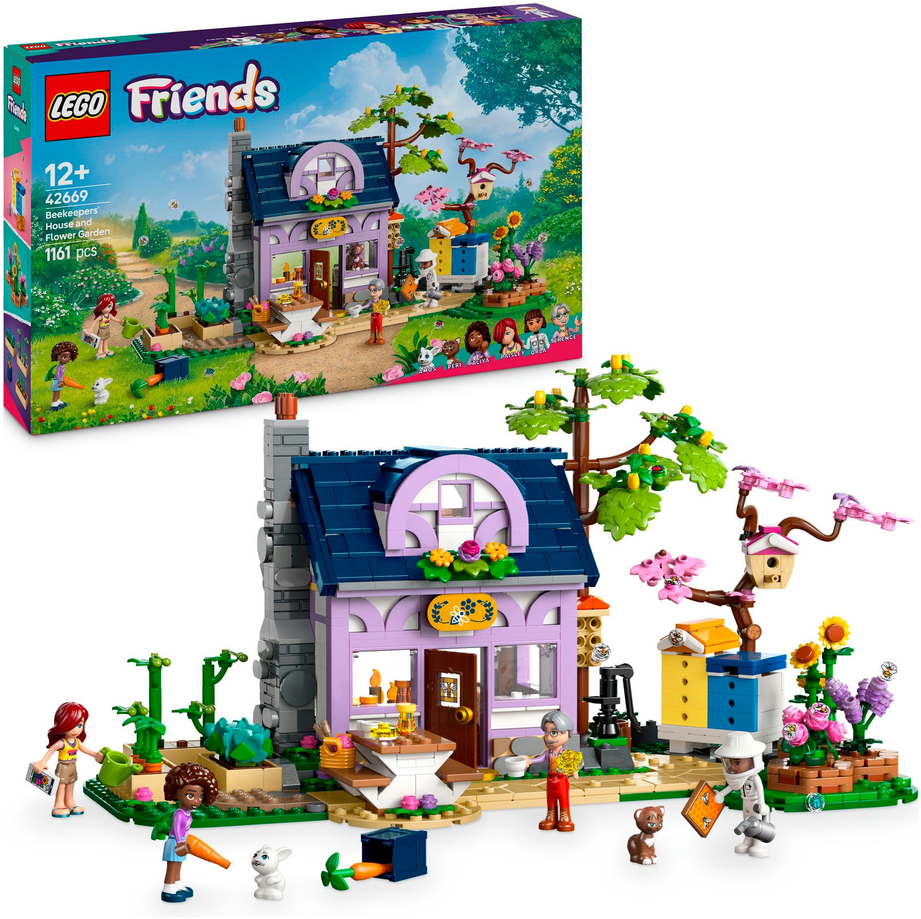 LEGO Kinder Konstruktionsspielsteine "Haus und Blumengarten der Imker (42669), LEGO Friends", bunt, Kunststoff, Spielbausteine, Made in Europe