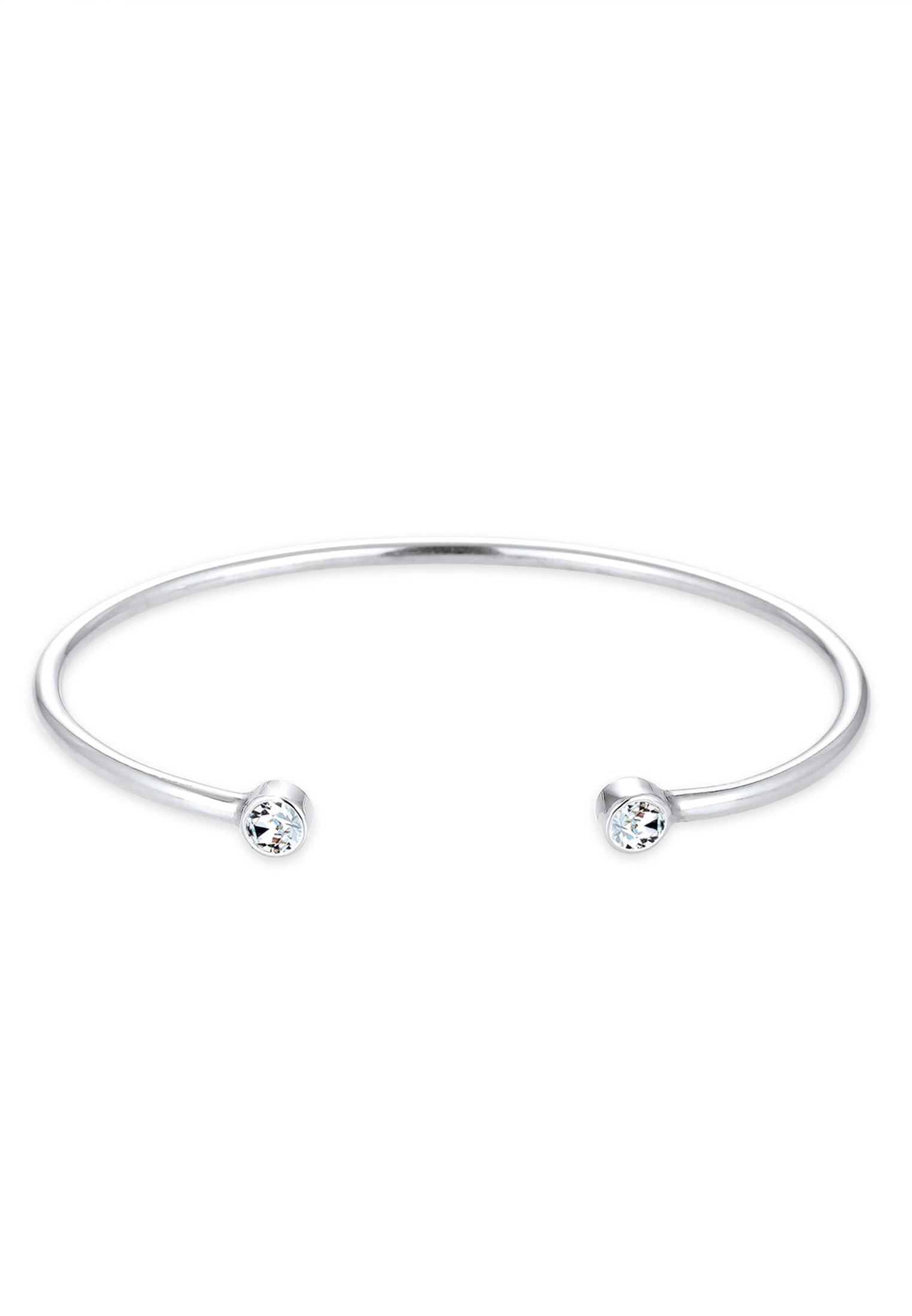 ELLI Damen Armreif "Armband Armreif Trend Kristalle 925 Silber", Silber 925 (Sterlingsilber), weiß, Silber 925 (Sterlingsilber), Armbänder