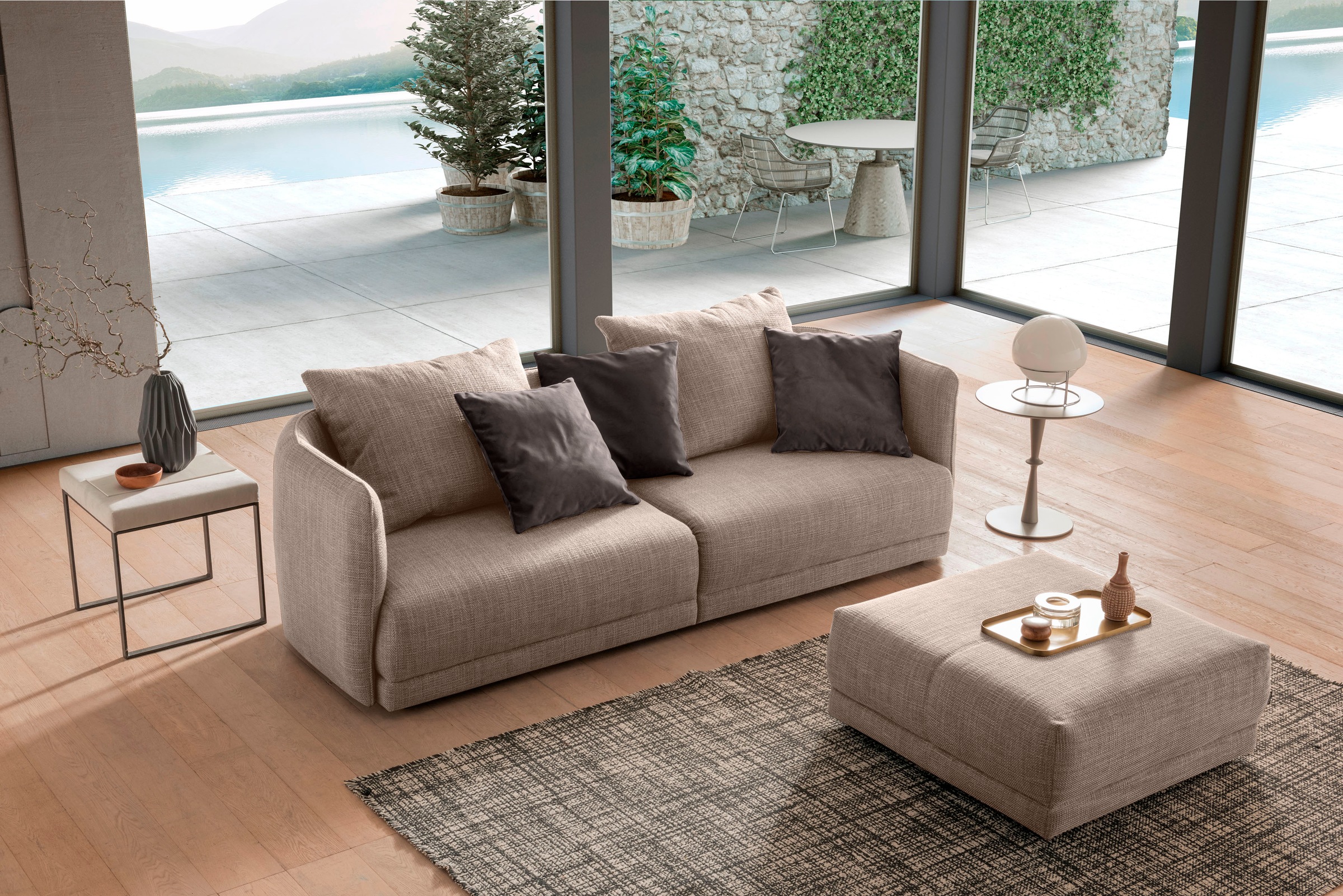 designwerk Big-Sofa "New York, anmutendes Designsofa", mit schmaler Arm- & günstig online kaufen