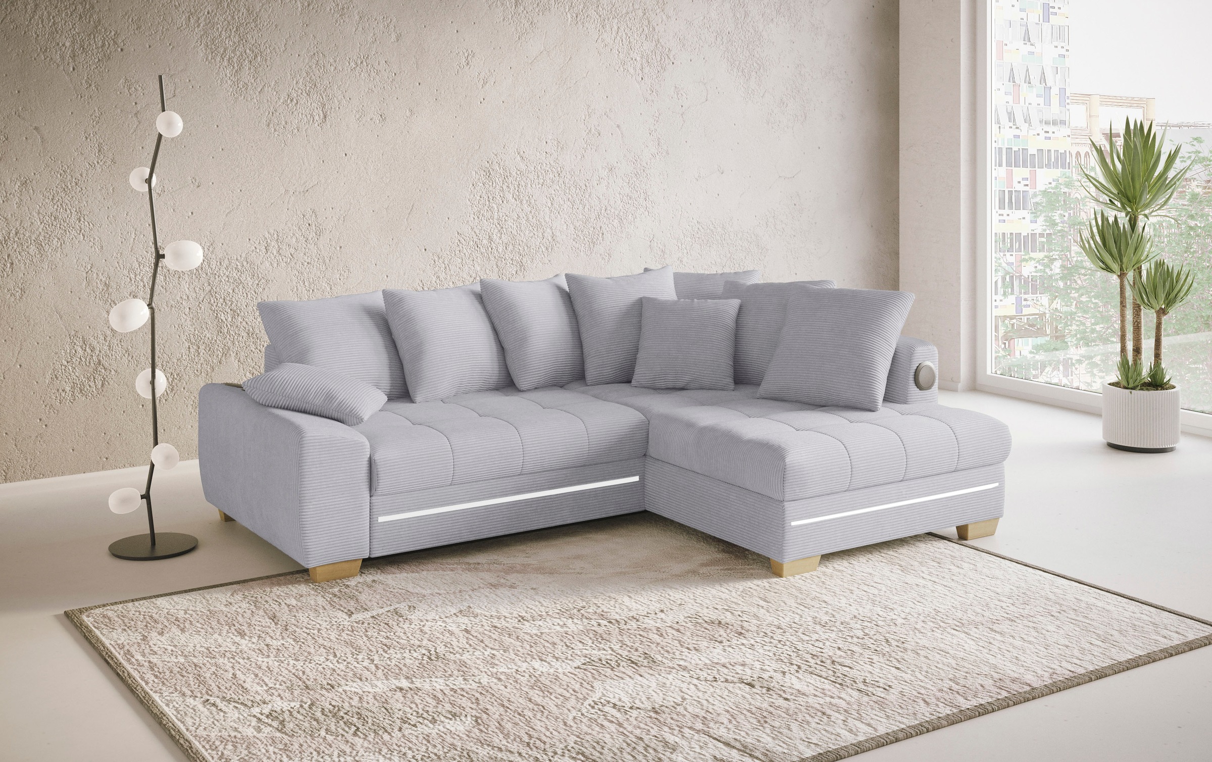 Thumbnail - Mr. Couch Ecksofa "Nikita II, L-Form" mit Kaltschaum, RGB-LED, Soundsystem, wahlweise mit Bett, Bettkasten