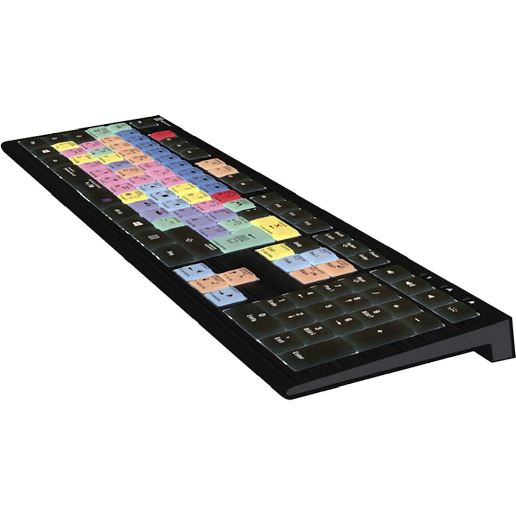 Logickeyboard Tastatur »Adobe Premiere Pro CC Astra 2 DE (PC)«, (Ziffernblock-USB-Hub)
