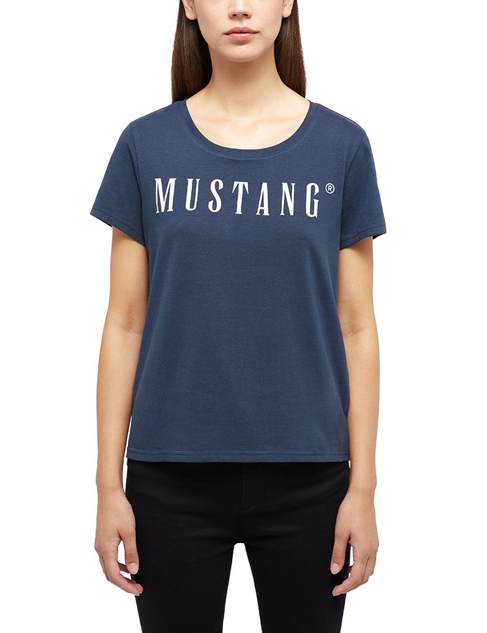 MUSTANG Rundhalsshirt »ALMA« mit Logo Print
