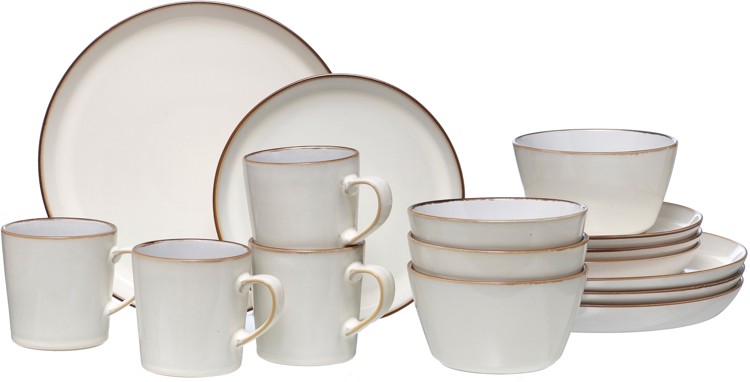 Ritzenhoff & Breker Kombiservice "Geschirr-Set, Service Visby, 16tlg, Weiß" günstig online kaufen
