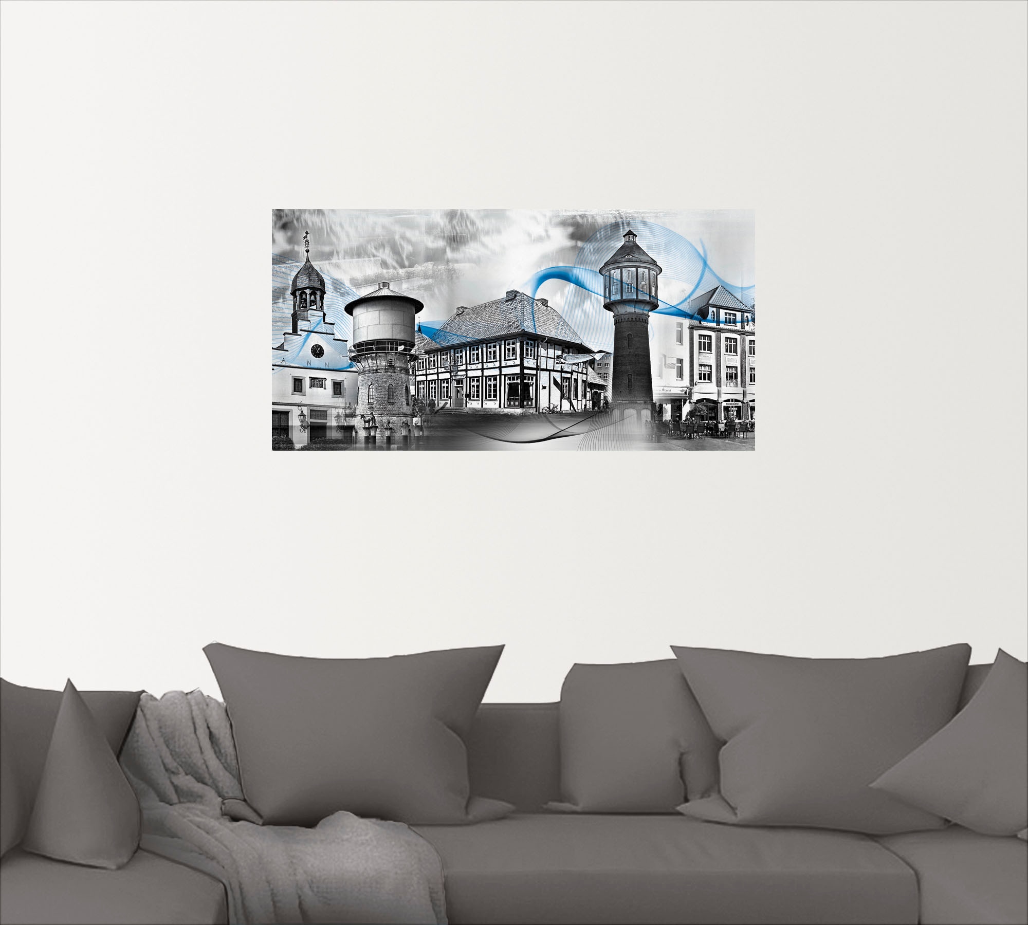 Artland Wandbild »Lingen Emsland Collage 01«, Gebäude, (1 St.), als Leinwandbild, Wandaufkleber oder Poster in versch. Größen
