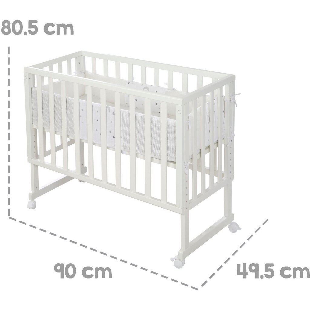 roba® Stubenbett »Safe Asleep® 2in1, weiß, Sternenzauber grau«