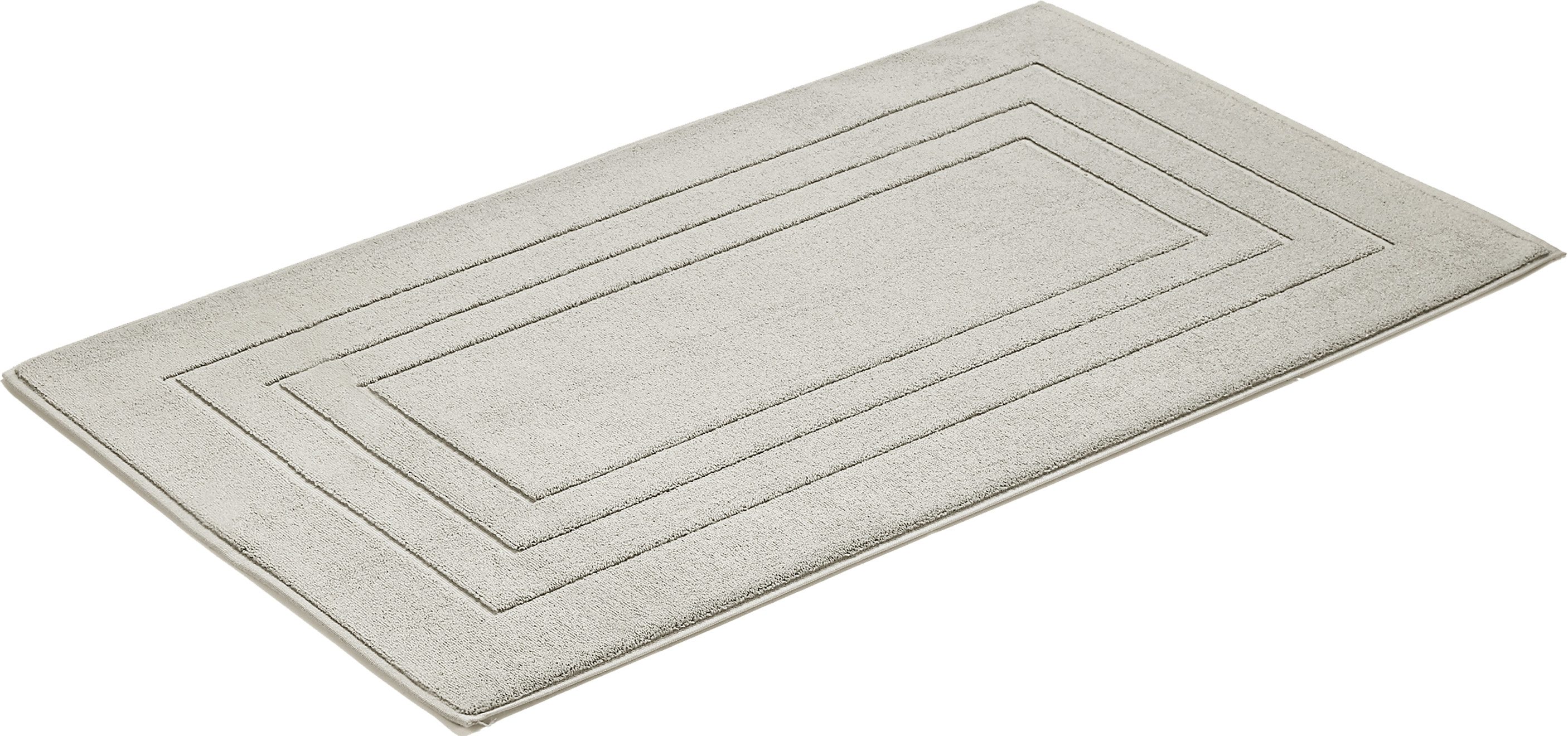 Vossen "Feeling" Höhe 10 mm beidseitig nutzbar fußbodenheizungsgeeignet Badteppich, Uni-Farben, mit Bordüre, Hoch-Tief Effekt, reine Baumwolle