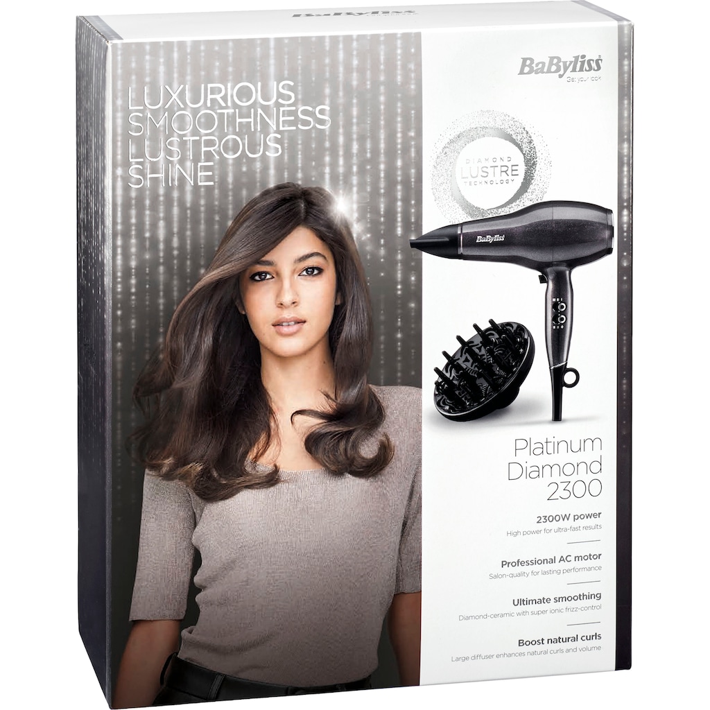 BaByliss Haartrockner »6490DE Platinum Diamond«, 2300 W, 2 Aufsätze