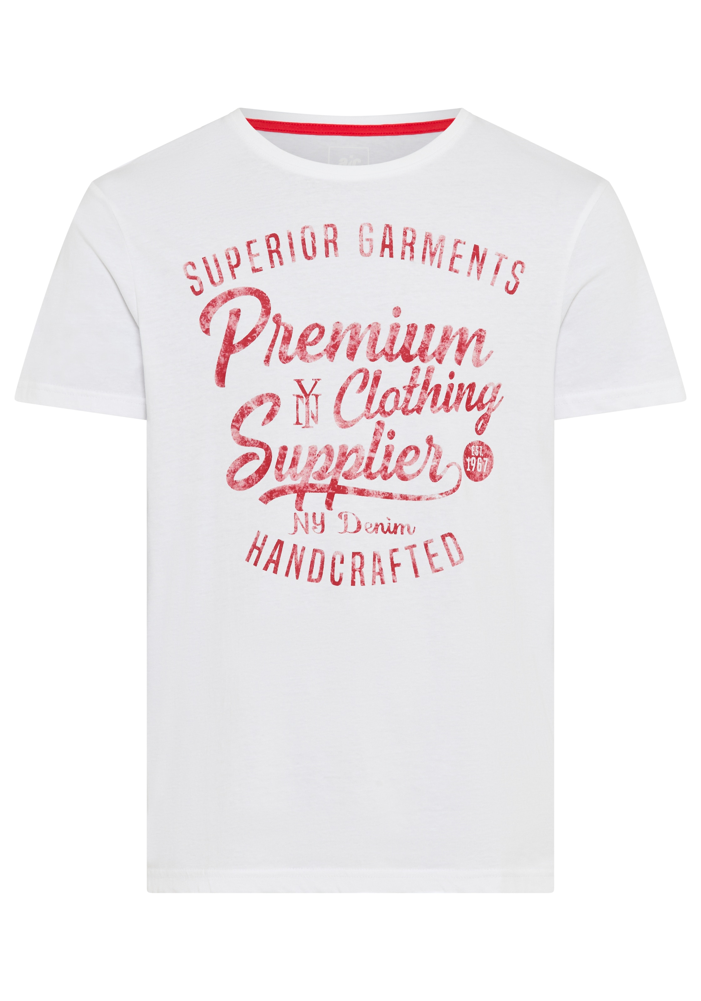 AJC T-Shirt, Kurzarm, schmale Passform, im Vintage-Design