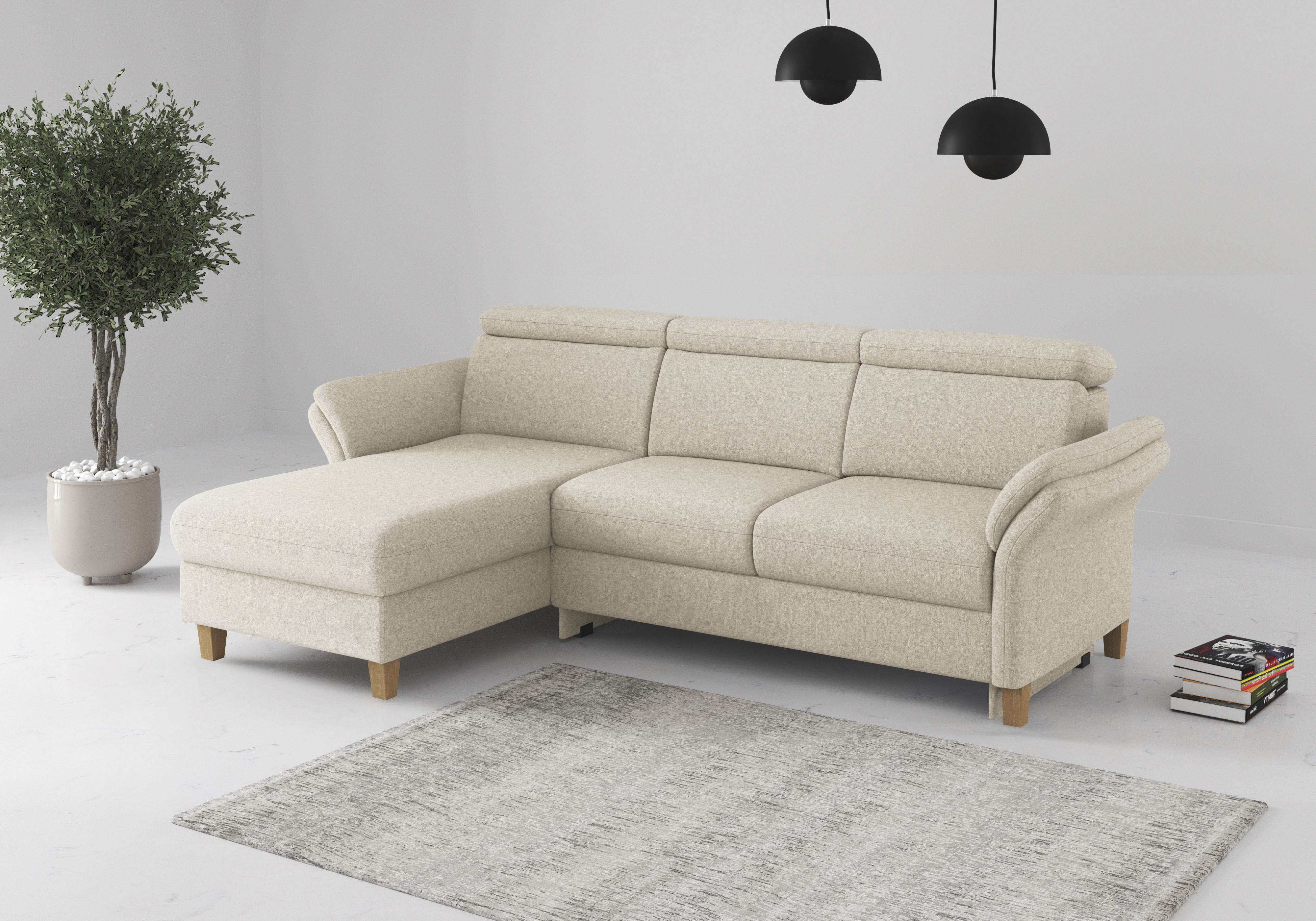 OTTO home Ecksofa "Glendale, L-Form" inkl. Kopfteilverstellung, wahlweise mit Vorziehsitz und Bettkasten
