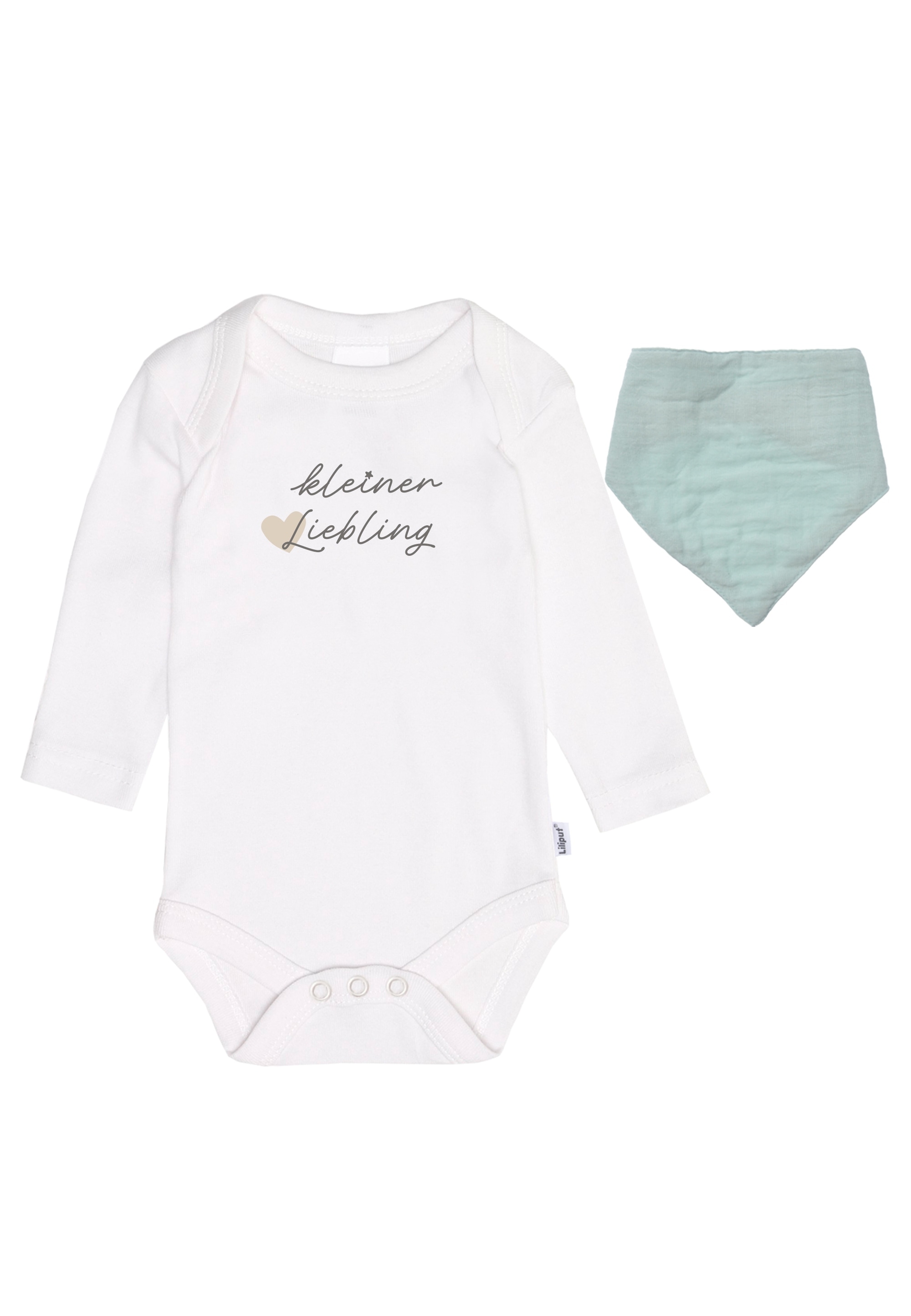 Liliput "kleiner Liebling" mit Musselinhalstuch und Langarmbody