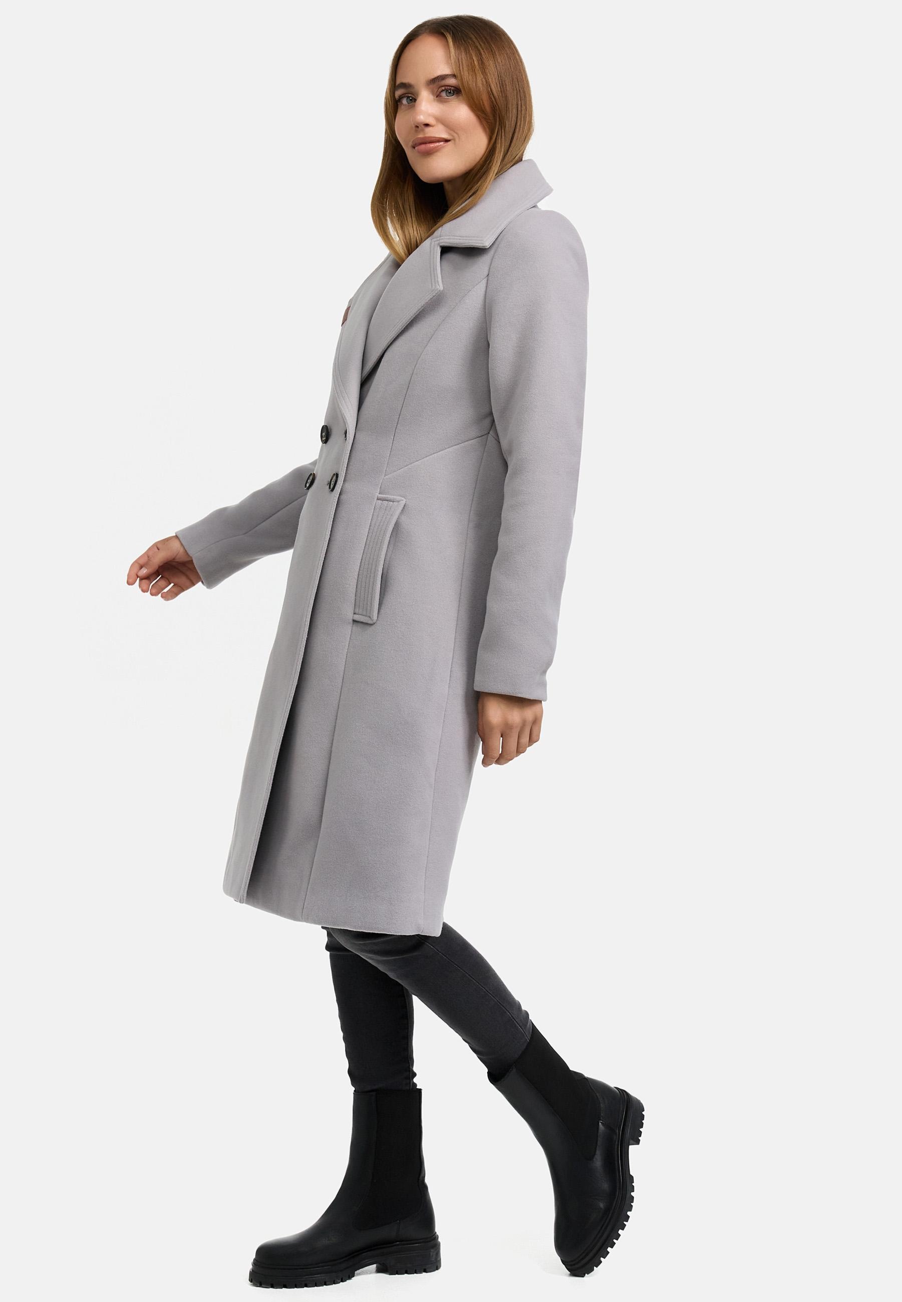 Navahoo Wintermantel »Wooly«, edler Damen Trenchcoat in Wollmantel-Optik