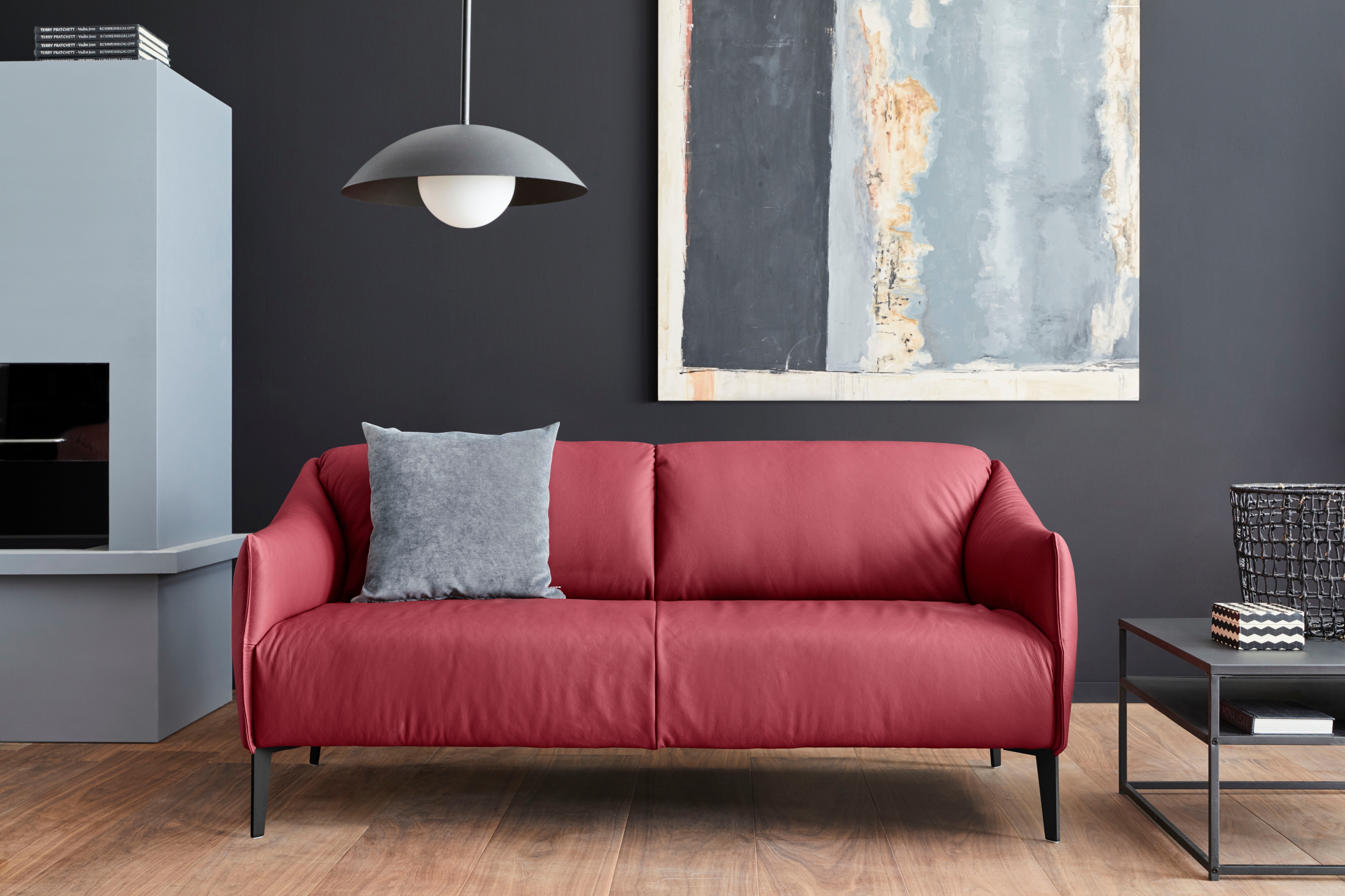 W.SCHILLIG 2,5-Sitzer "sally Design-Sofa, Loungesofa, bequem, schmale Armlehnen, Breite 194cm" mit Metall-Winkelfüßen in Schwarz pulverbeschichtet, Breite 194 cm
