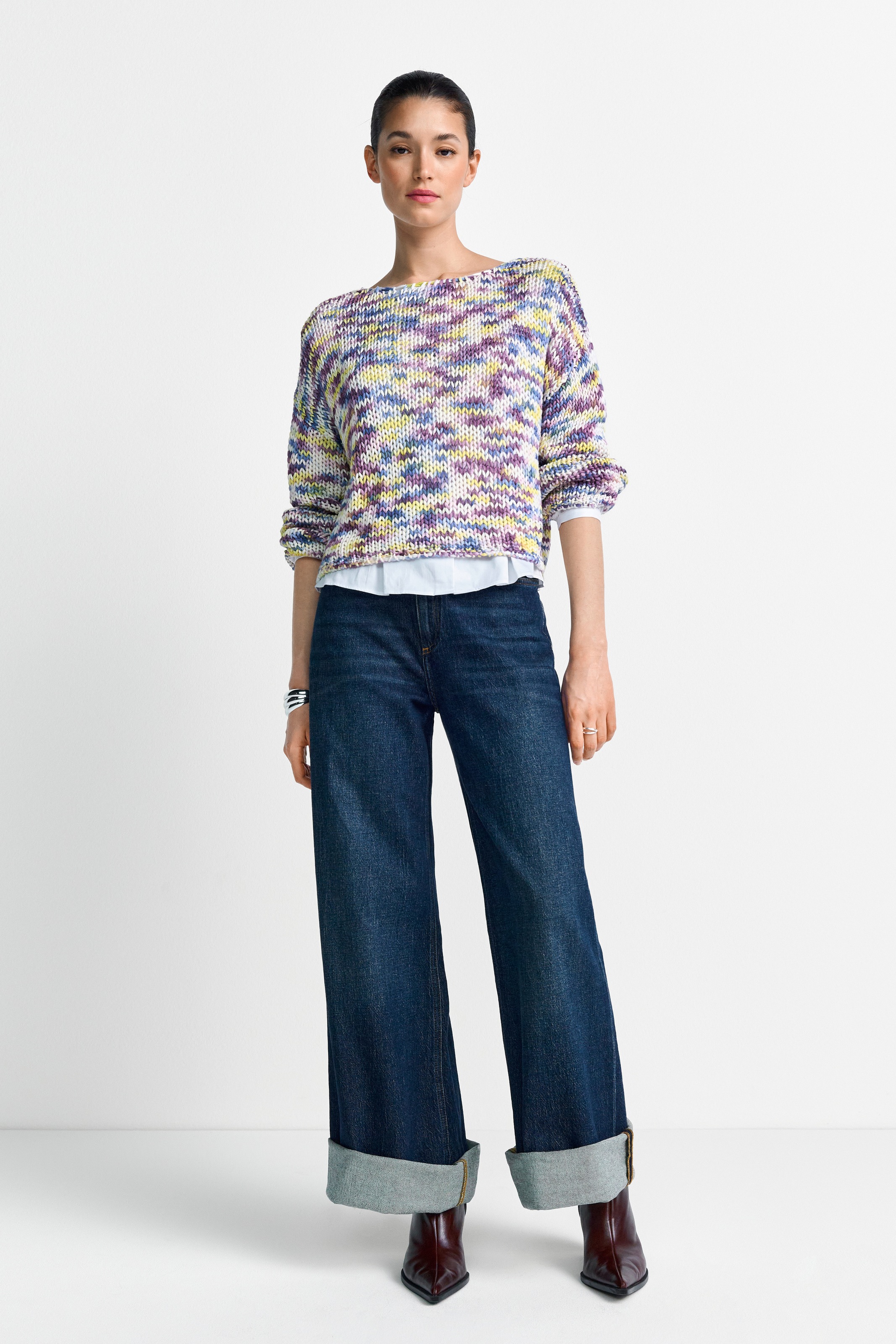 Thumbnail - RICHROYAL Rundhalspullover gerader Schnitt, U-Boot-Ausschnitt, mehrfarbig