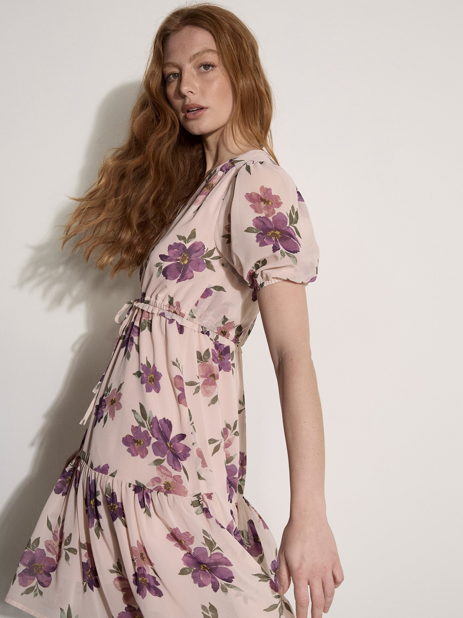 Apricot Chiffonkleid »Mini-Kleid aus Chiffon« mit Raffung