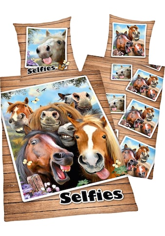  Kinderbettwäsche »Selfies Pferde« (2 t...