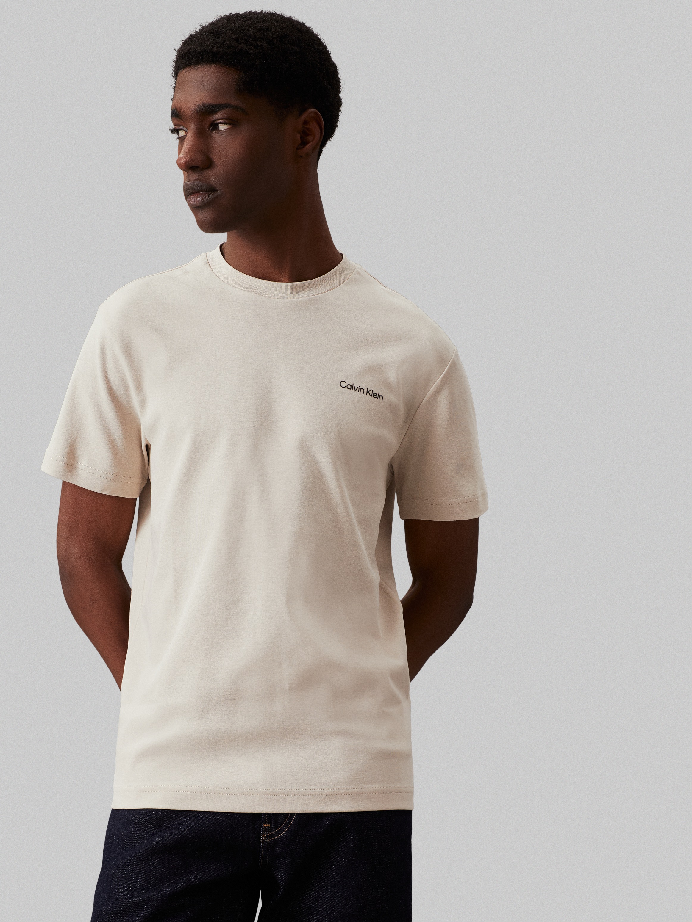 Calvin Klein T-Shirt "Micro Logo", aus dickem Winterjersey, mit Logoprint günstig online kaufen