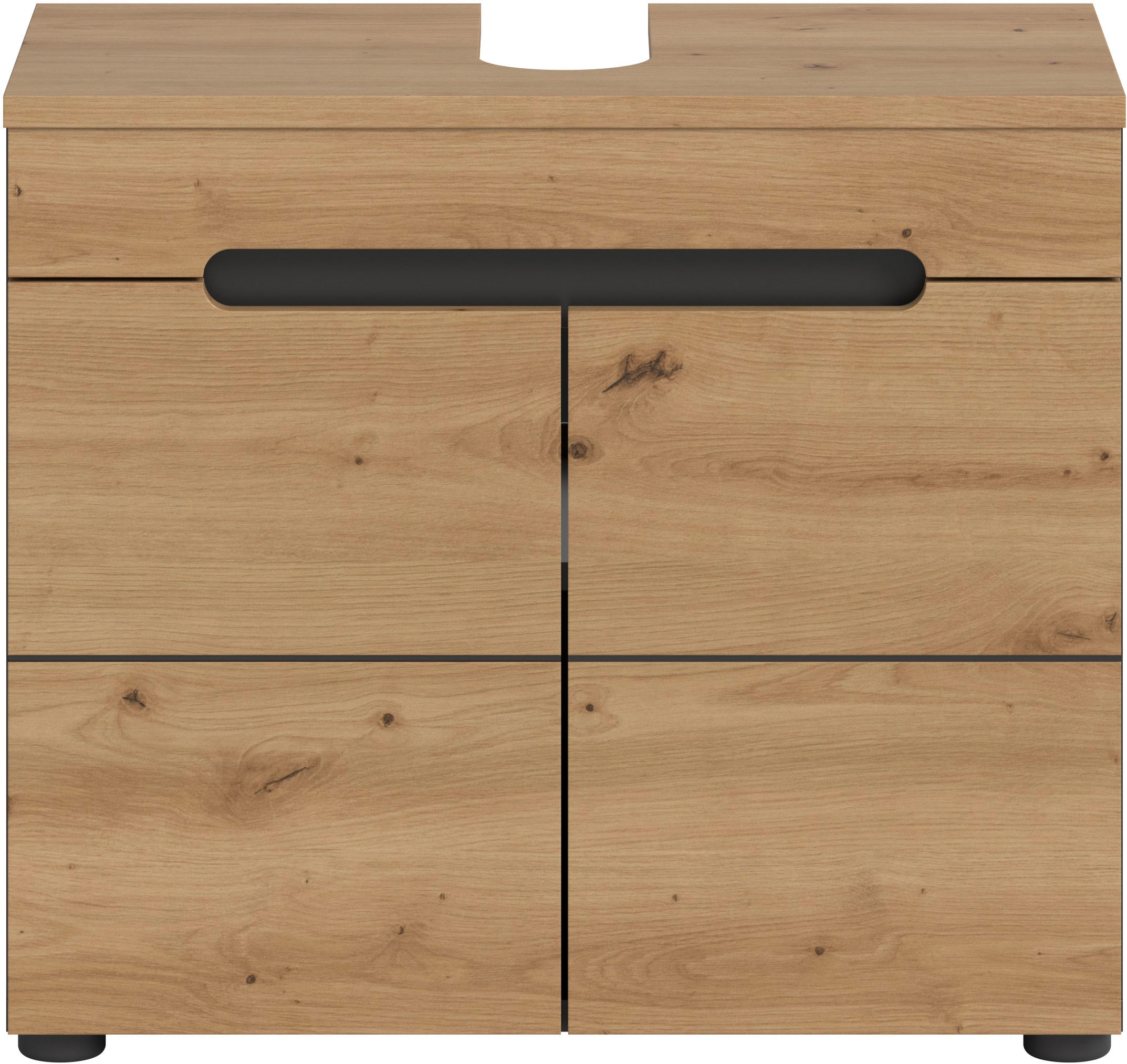 INOSIGN Waschbeckenunterschrank »REHAT, Breite 63 cm, 2 Türen, Einlegeboden, mit Siphonausschnitt«, Soft-Close-Funktion, eingefasste Griffaussparung in der Front
