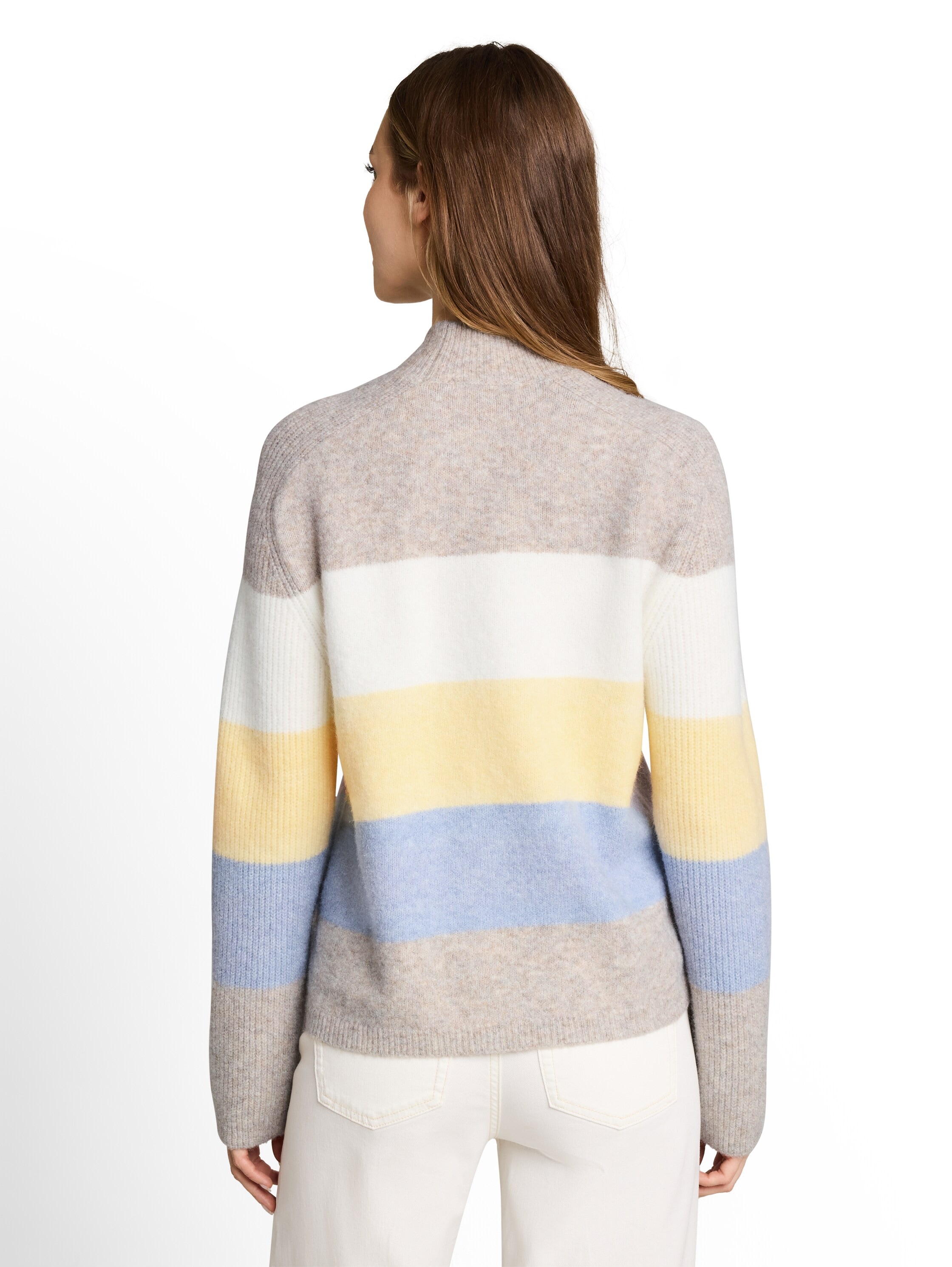 TOM TAILOR Denim V-Ausschnitt-Pullover mit Stehkragen