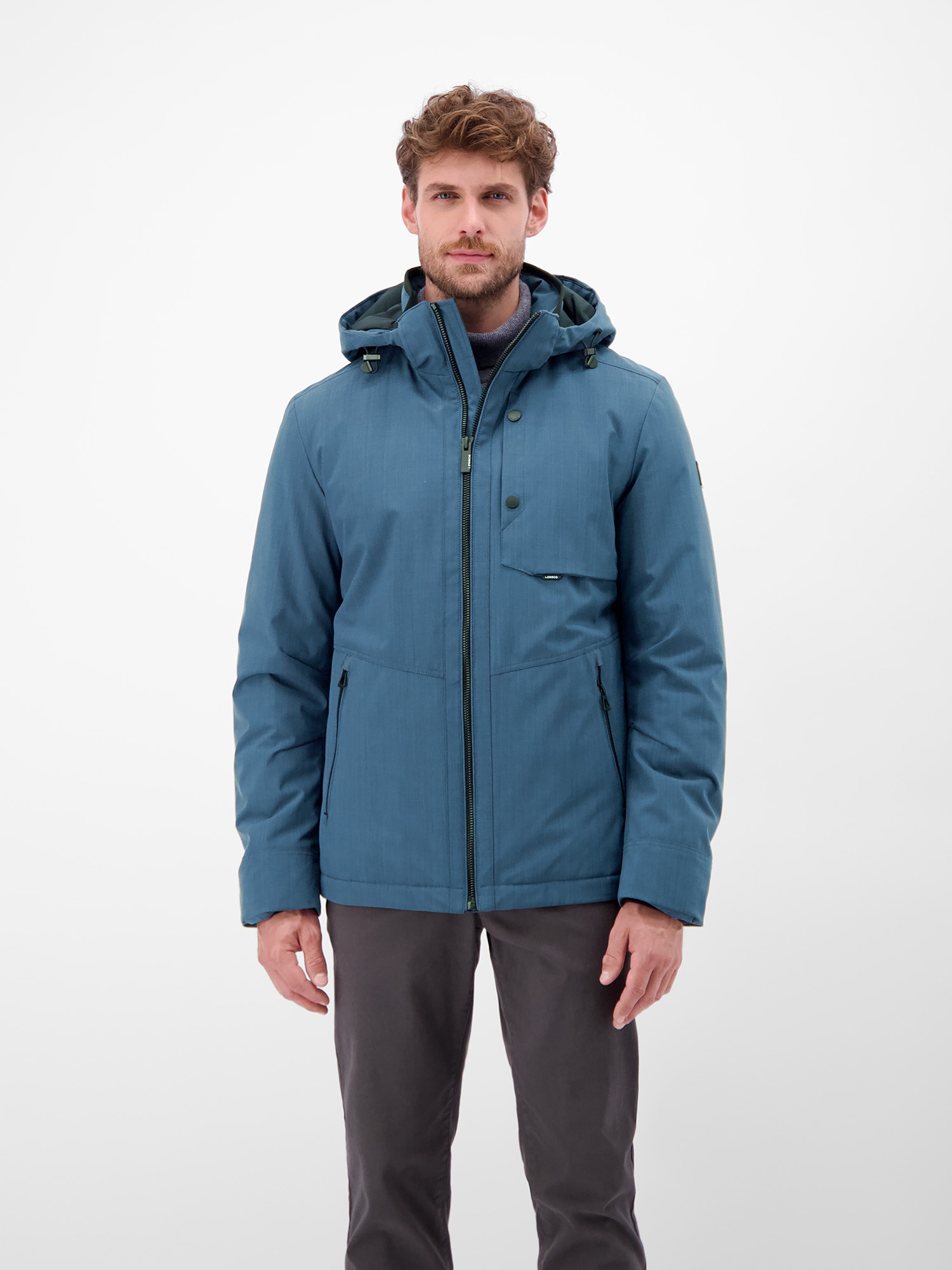 Thumbnail - LERROS Outdoorjacke "LERROS Herren Blouson in Stukturoptik" mit Kapuze Wasser- und windabweisend