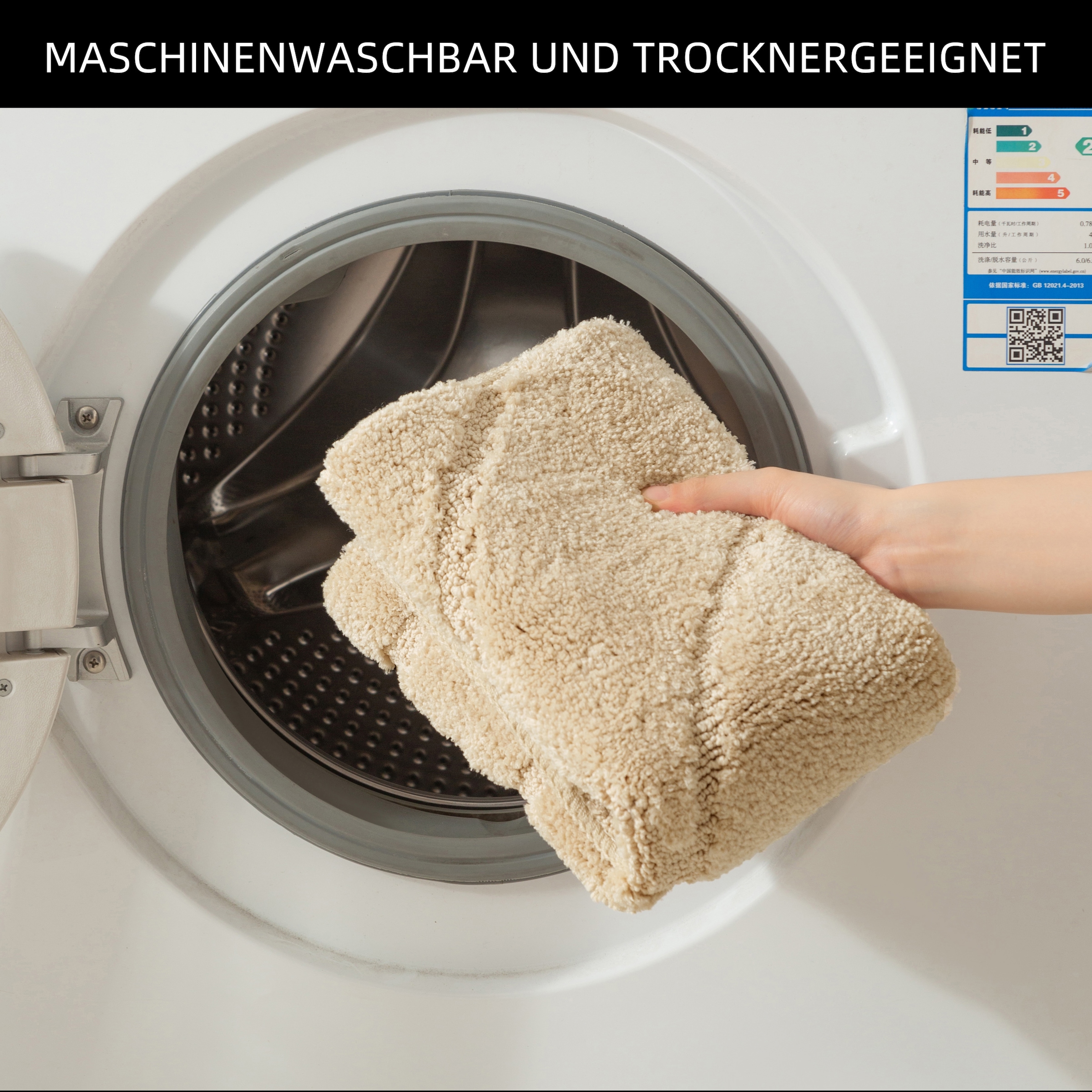 my home Badematte »Epense, Badvorleger, Badezimmer Teppich, Duschvorleger«, fußbodenheizungsgeeignet-schnell trocknend, Badteppich, Uni Farben, Blätter, Hoch-Tief Effekt
