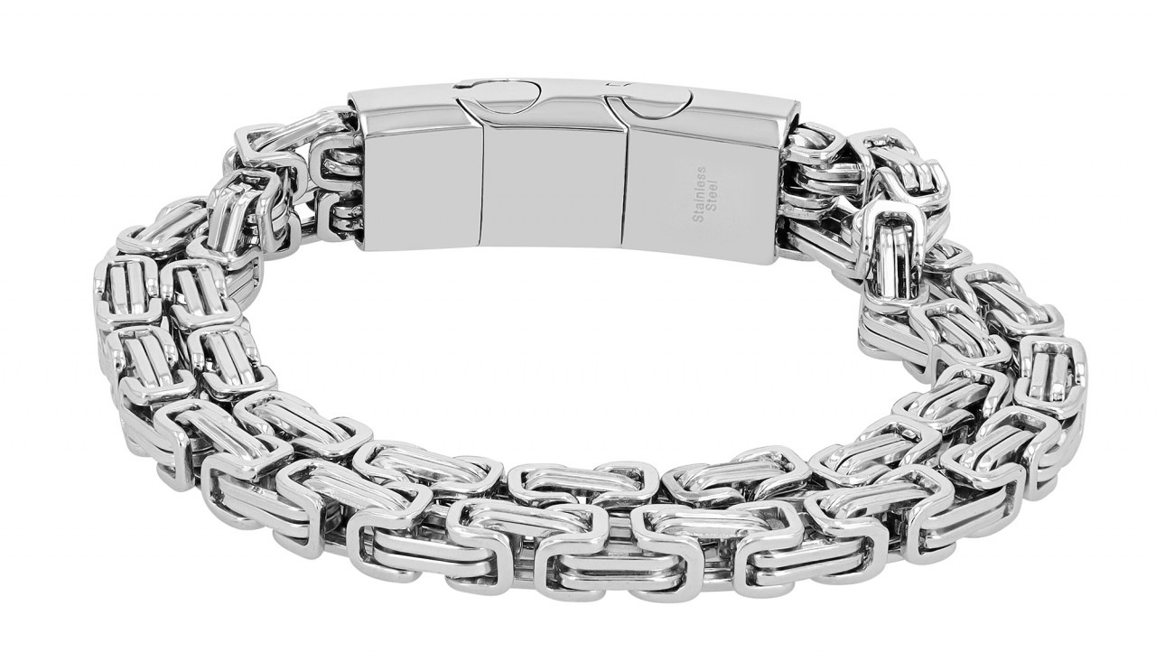 Edelstahlarmband ADELIA´S "Herren Königskettenarmband aus Edelstahl" Gr. 19, silber, Armbänder, Herren, 19, Edelstahl, Edelstahlarmband