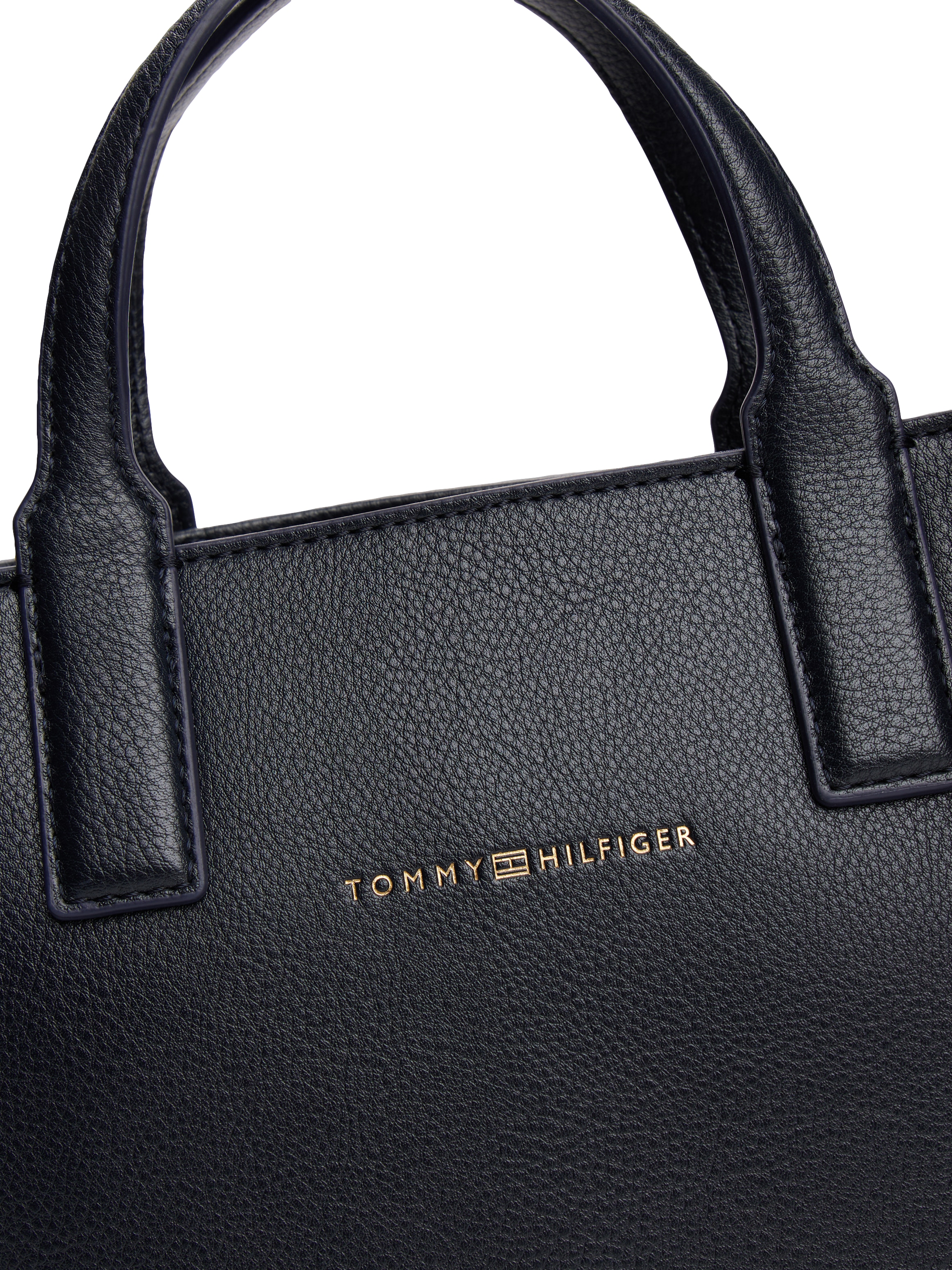 Tommy Hilfiger Henkeltasche »TH LOGOTAPE MINI TOTE«, Damen Umhängetasche, Schultertasche mit doppeltem Henkel
