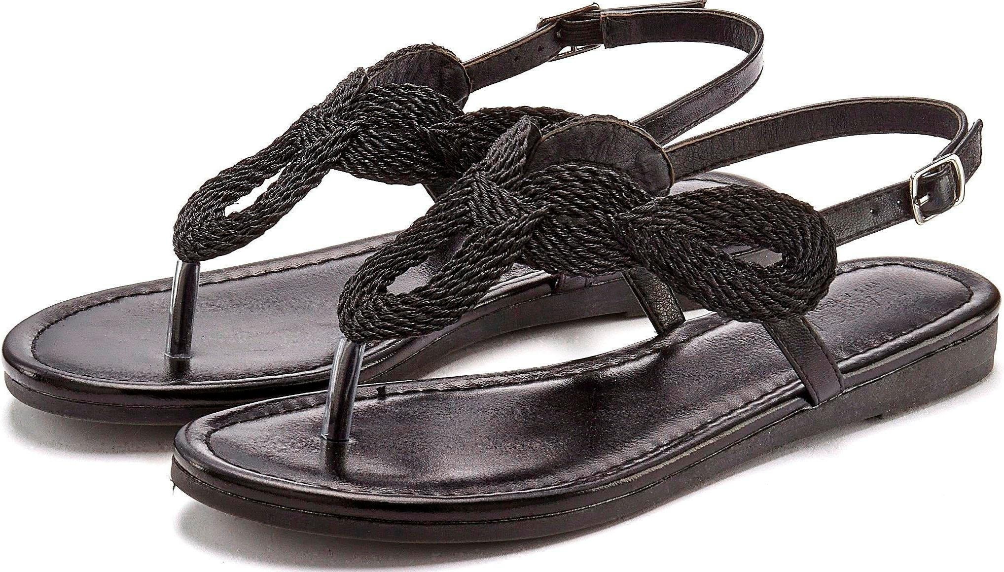 LASCANA Zehentrenner "Sommerschuh, offener Schuh," Sandale, Pantolette im Metallic-Look VEGAN