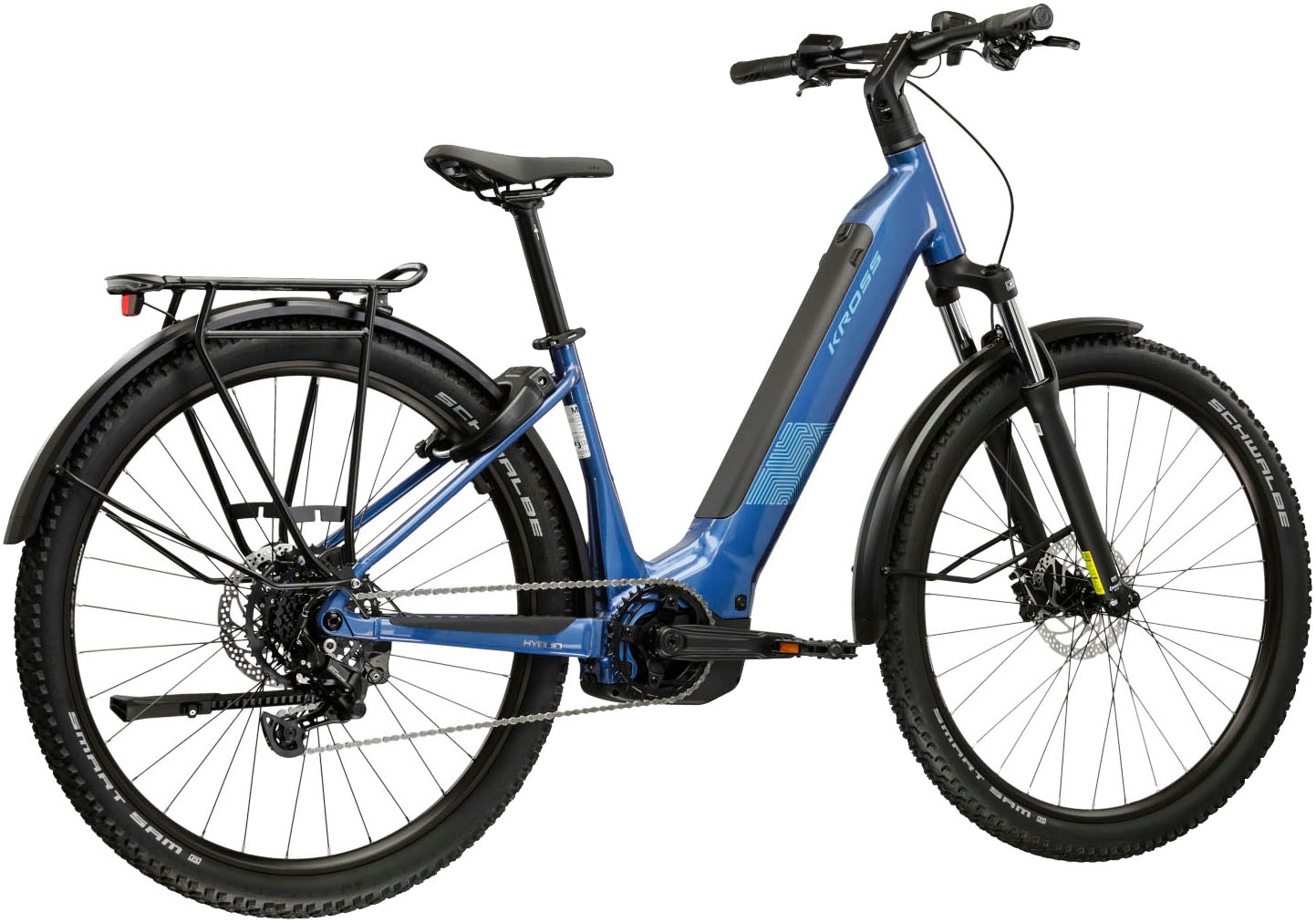 Kross »Influx Hybrid SUV 2.0 16,7Ah / BOSCH 600 Wh 29" blau 9 Gänge 2026« 9 Gang Shimano CUES U4000 Schaltwerk Kettenschaltung Mittelmotor 250 W BOSCH PERFORMANCE LINE PX Mittelmotor