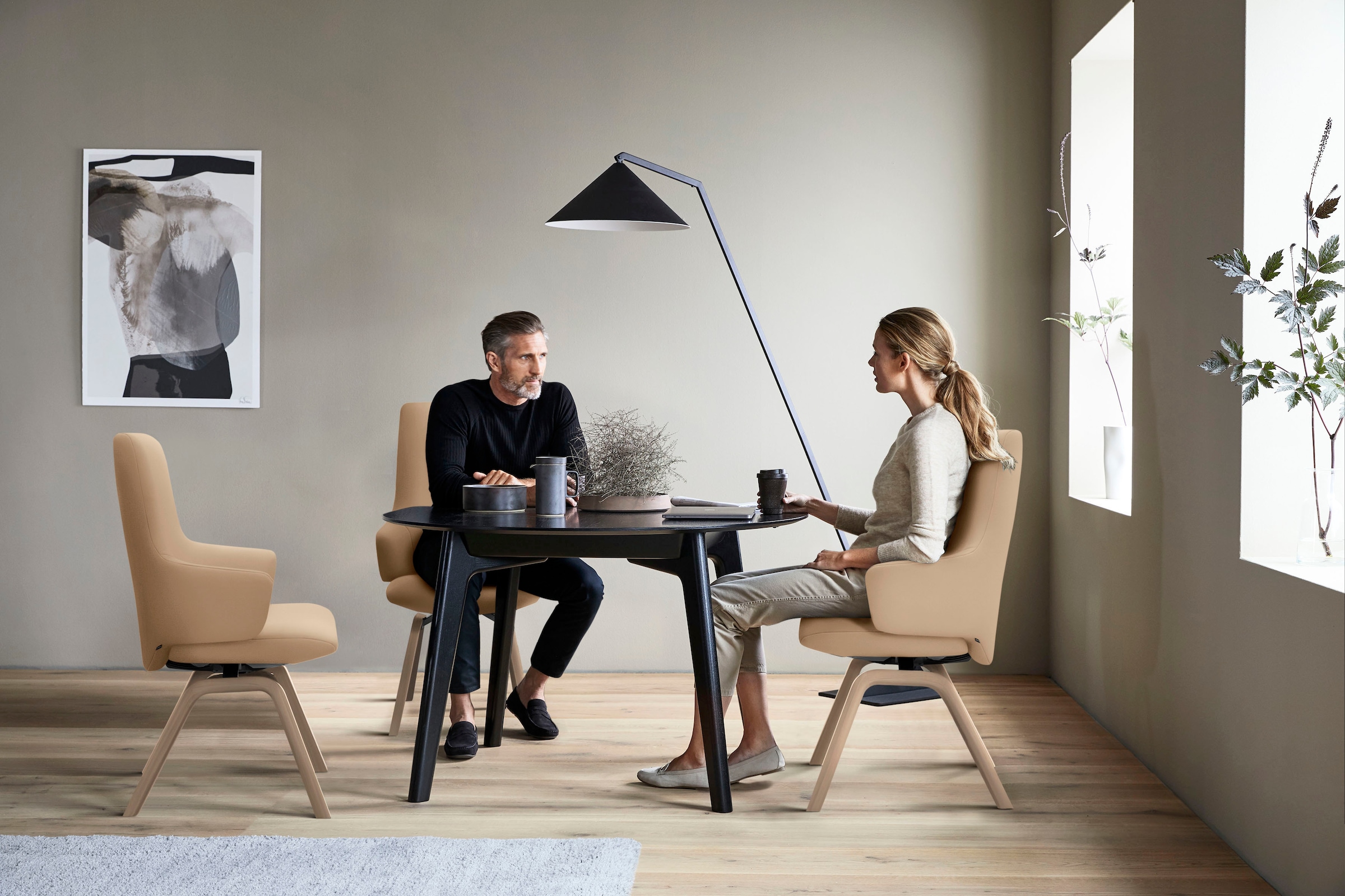 Stressless® Polsterstuhl »Laurel«, Leder PALOMA, High Back mit Armlehne, Größe L, mit schräggestellten Beinen