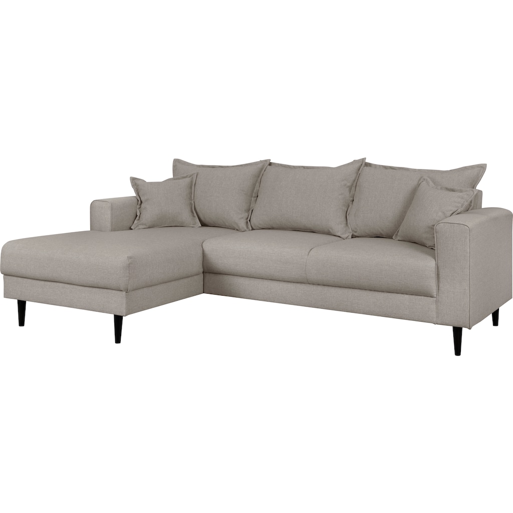 Home affaire Ecksofa »VEYRAS L-Form«, hoher Sitzkomfort, incl. 2 Zierkissen mit Keder, B/T/H: 230/150/76 cm