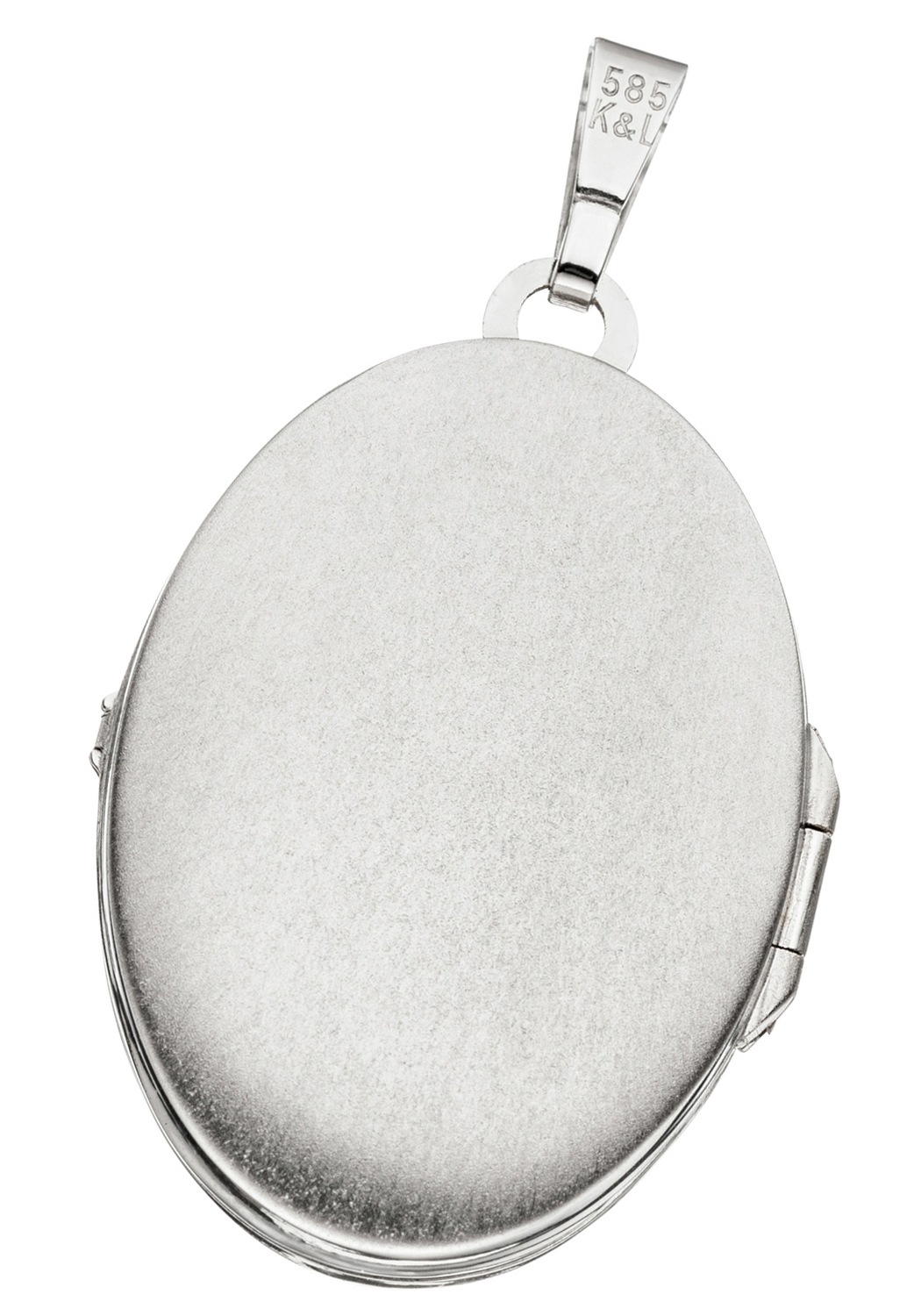 JOBO Medallionanhänger »Anhänger Medaillon oval 31 mm« ()  585 Weißgold für 2 Fotos