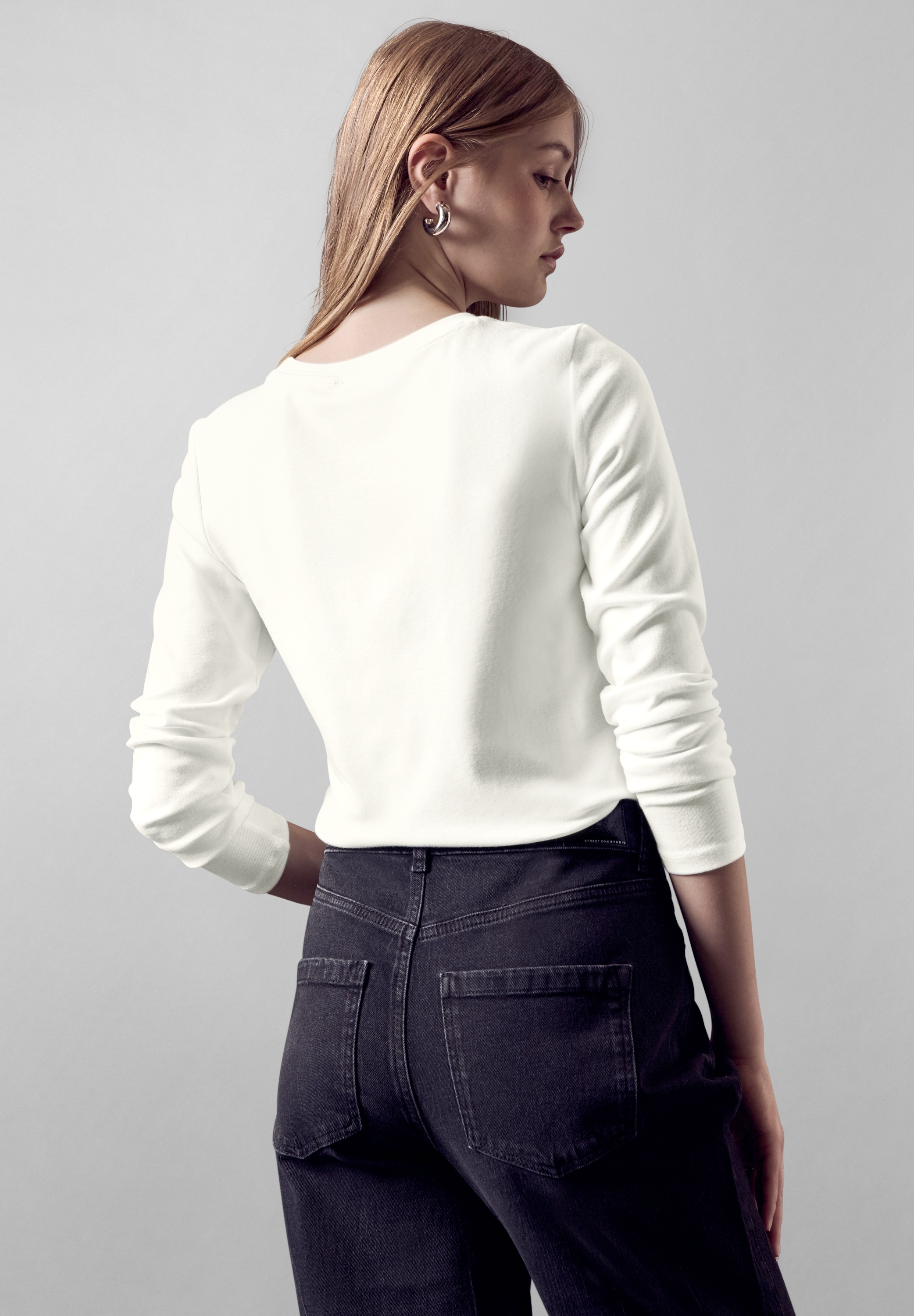 STREET ONE STUDIO Langarmshirt, im soften Baumwoll-Mix