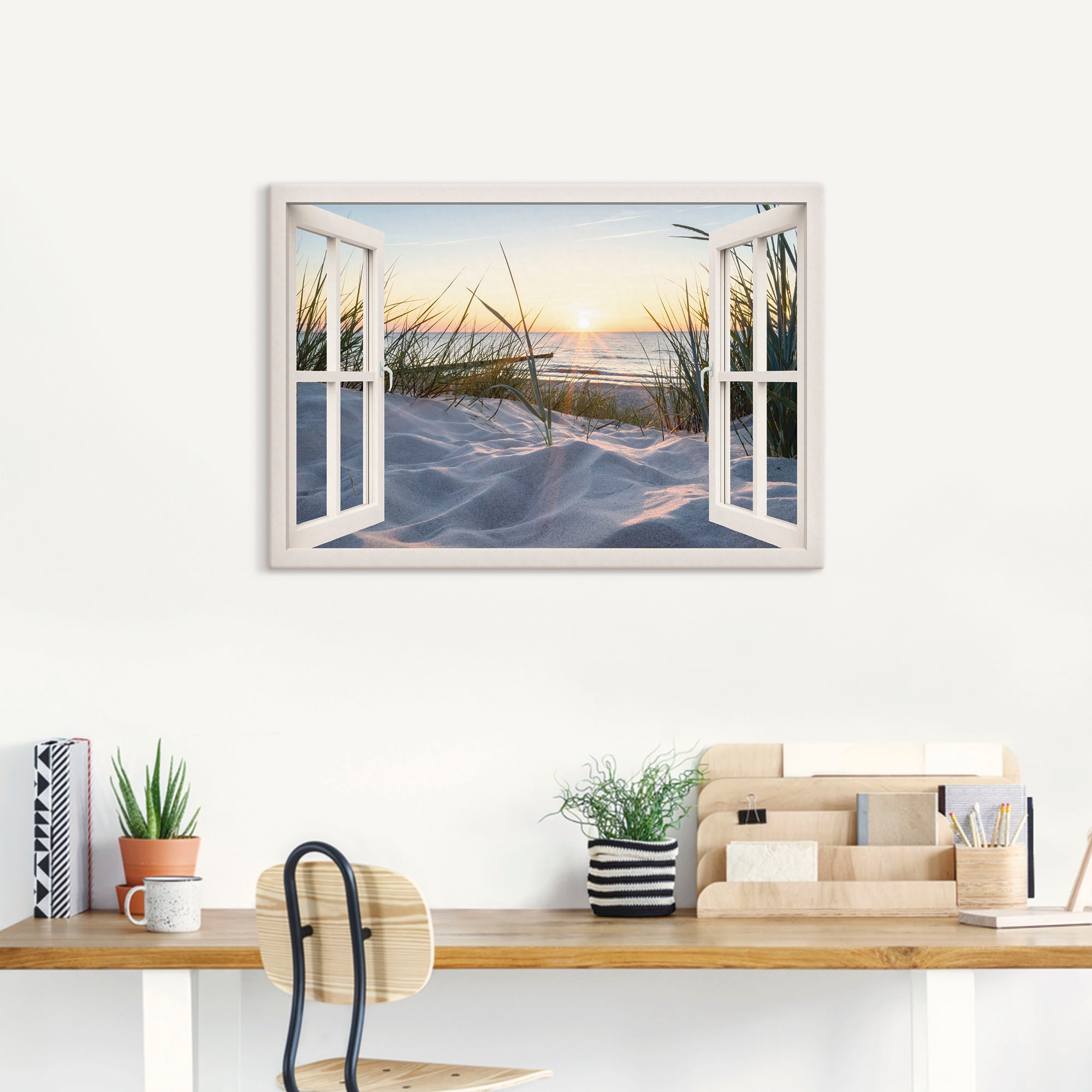 Artland Wandbild "Ostseestrand durchs Fenster" Meer Bilder 1 Stk. tlg. als günstig online kaufen