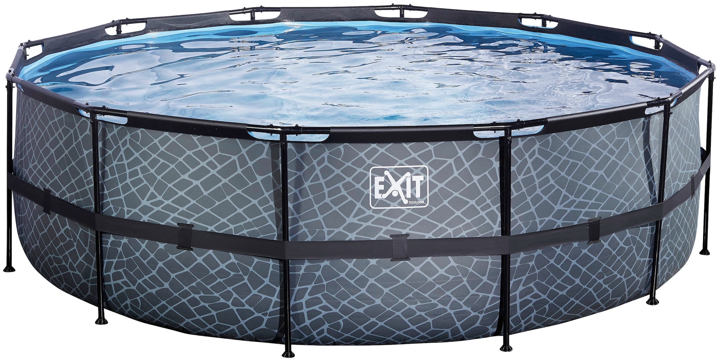 EXIT Framepool »inkl. Sicherheitsleiter«, (Set, 4 tlg.), ØxH: 450x122 cm, mit Kartuschenfilteranlage und Filterkartusche