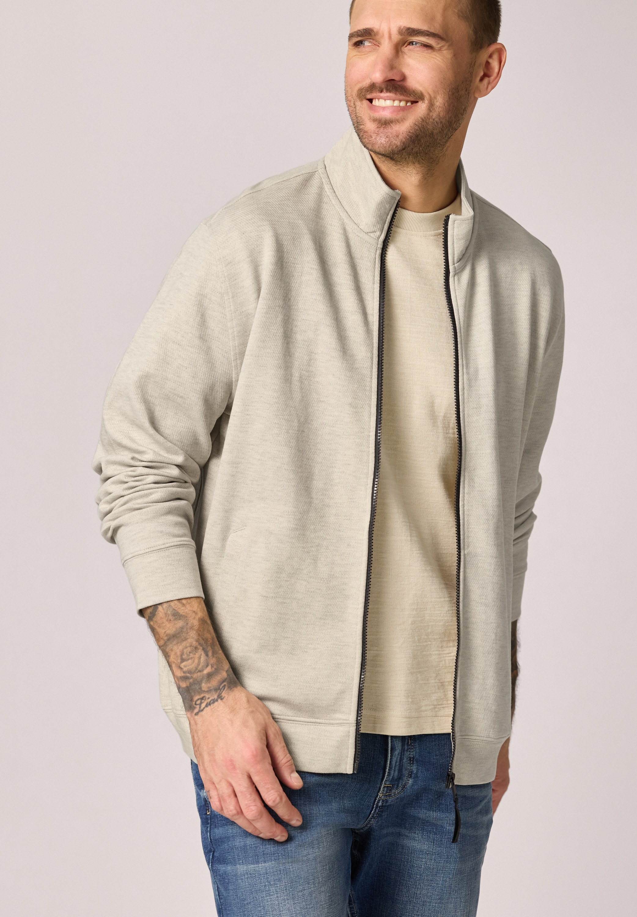 STREET ONE MEN Kurzjacke ohne Kapuze mit Stehkragen