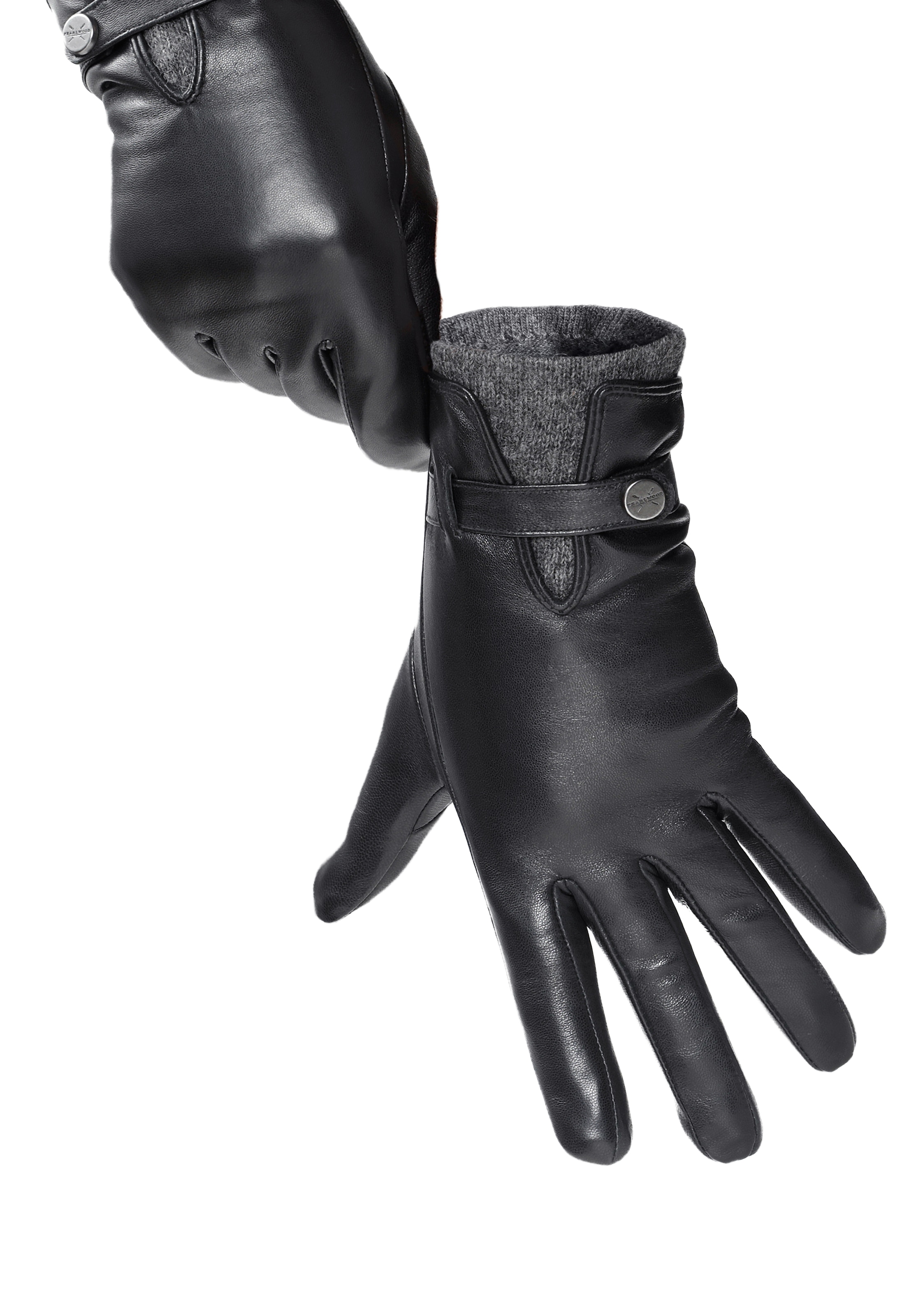 PEARLWOOD Lederhandschuhe »ALICIA«, (1 Paar), Original PEARLWOOD Druckknopf