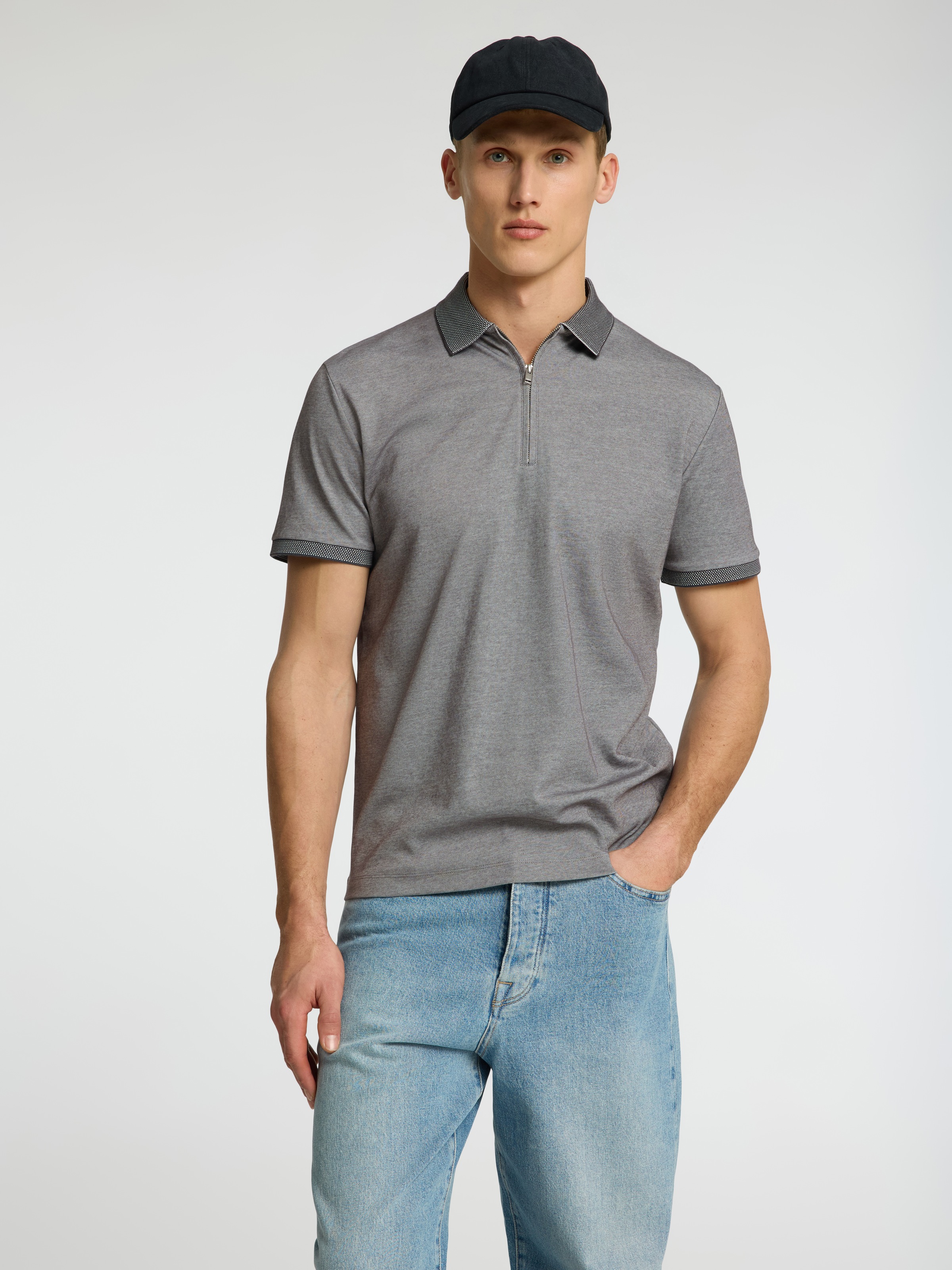 SELECTED HOMME Poloshirt "SLHFAVE ZIP SS POLO NOOS" günstig online kaufen