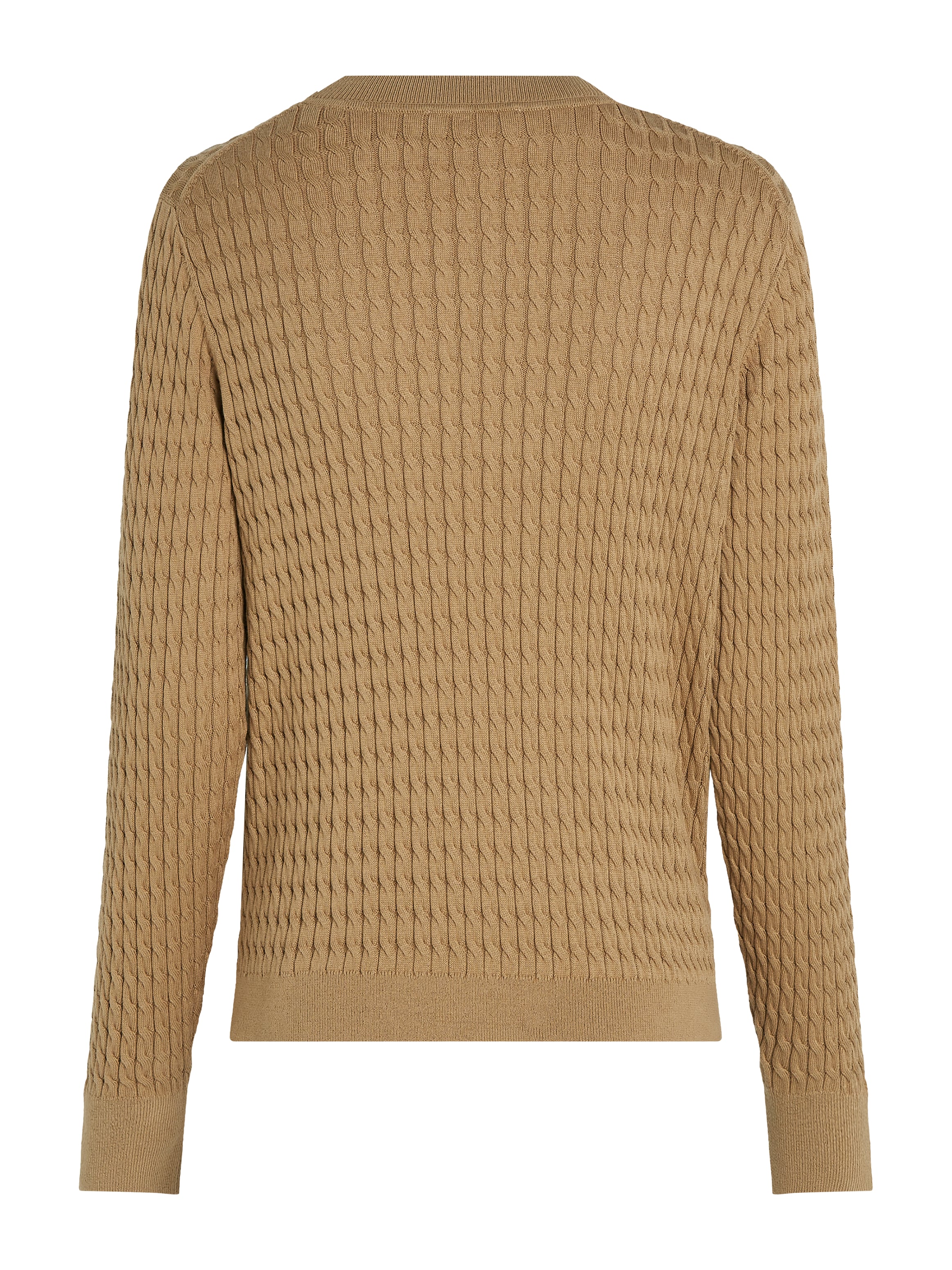 Tommy Hilfiger Rundhalspullover »CO CABLE C-NK LS SWEATER«, mit Zopfmuster