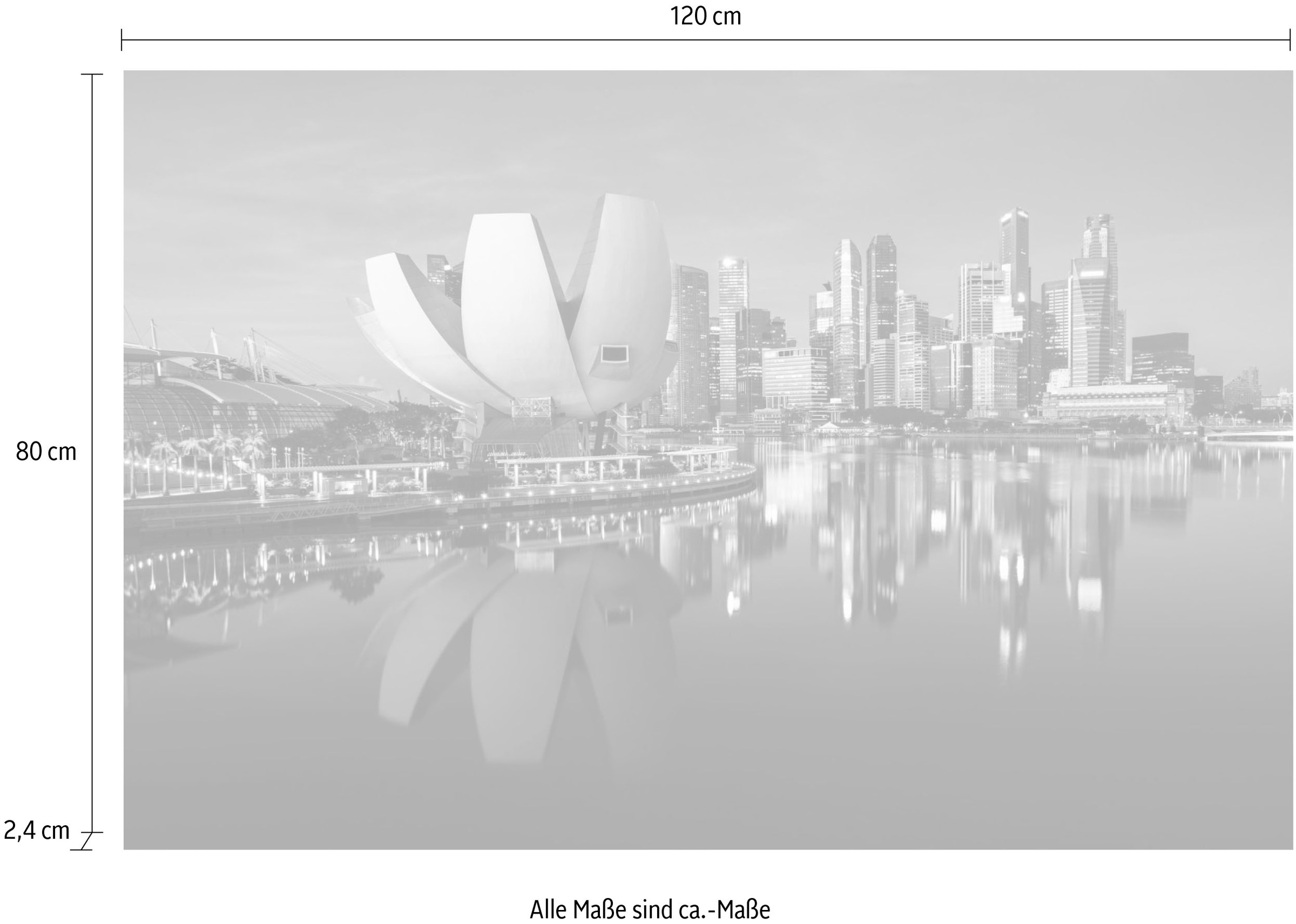 queence Acrylglasbild »Am Wasser«, Elemente der Architektur-Gebäude-Städte-Skyline, Fine Art-Print in Galeriequalität