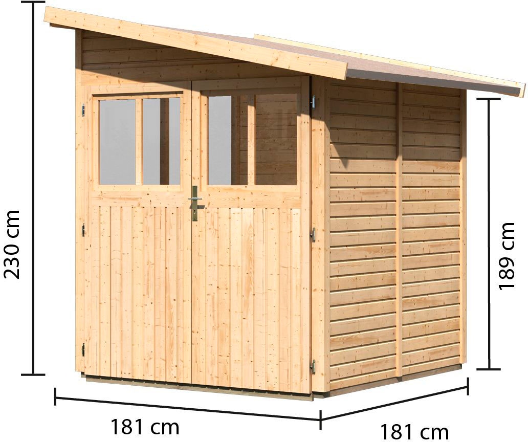 Karibu Gartenhaus »Wurmberg 2«, terragrau, anthrazit oder naturbelassen