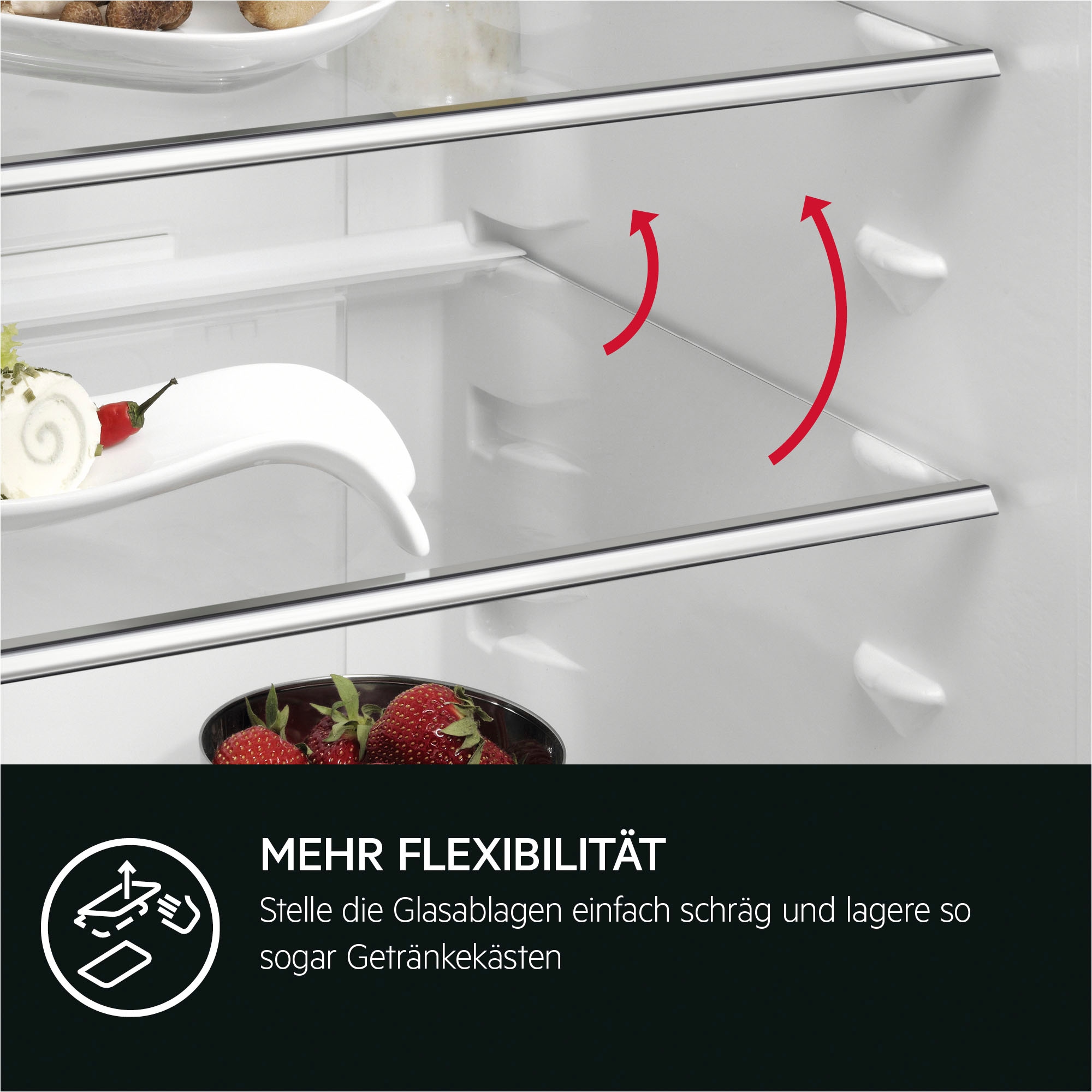 AEG Einbaukühlschrank Serie 5000 »TSK5O88WDF«, 203 L, variable Glasablagen bis zu 25 kg belastbar, Touch, Festtür