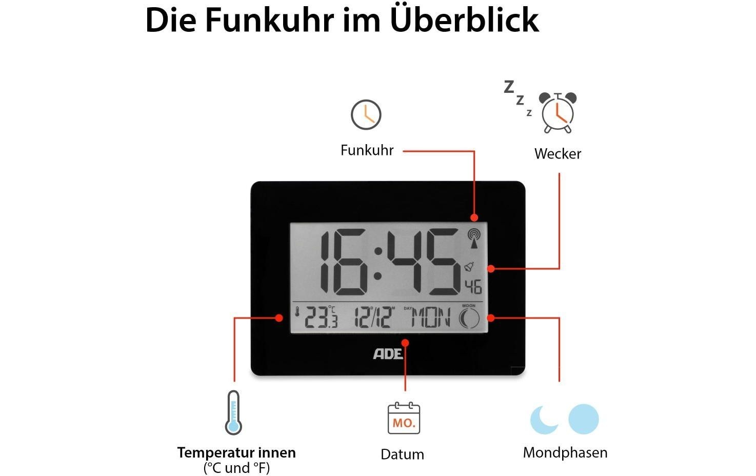 ADE Funkwecker »XXL-Ziffern« Holzart: Bambus (China)
