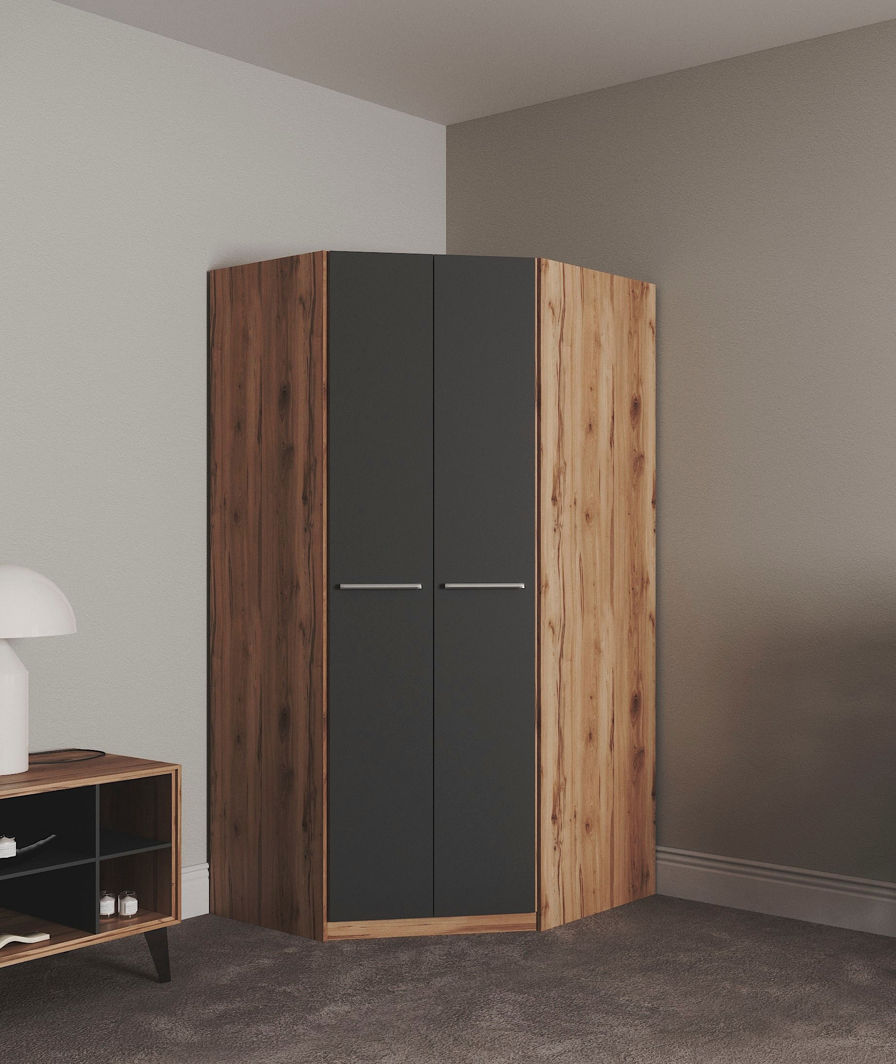 priess "Barcelona Kleiderschrank Ecklösung Raumwunder" in 2 Tiefen Schrank Eckschrank Garderobe