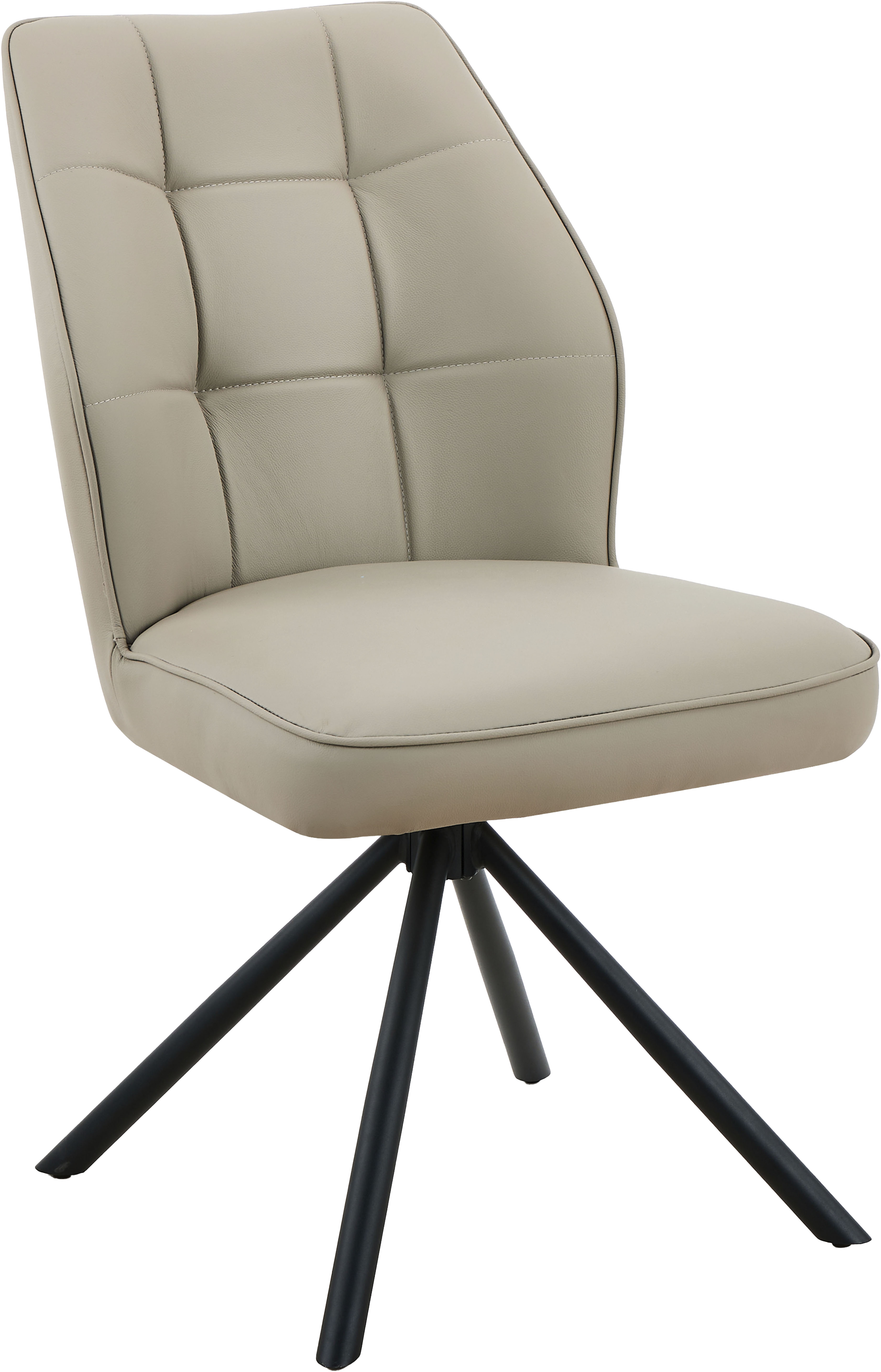 HELA 4-Fußstuhl "BRAGA" () 1 Stk.XL Sitzbreite, 360 drehbar mit Auto-Return, Echtleder