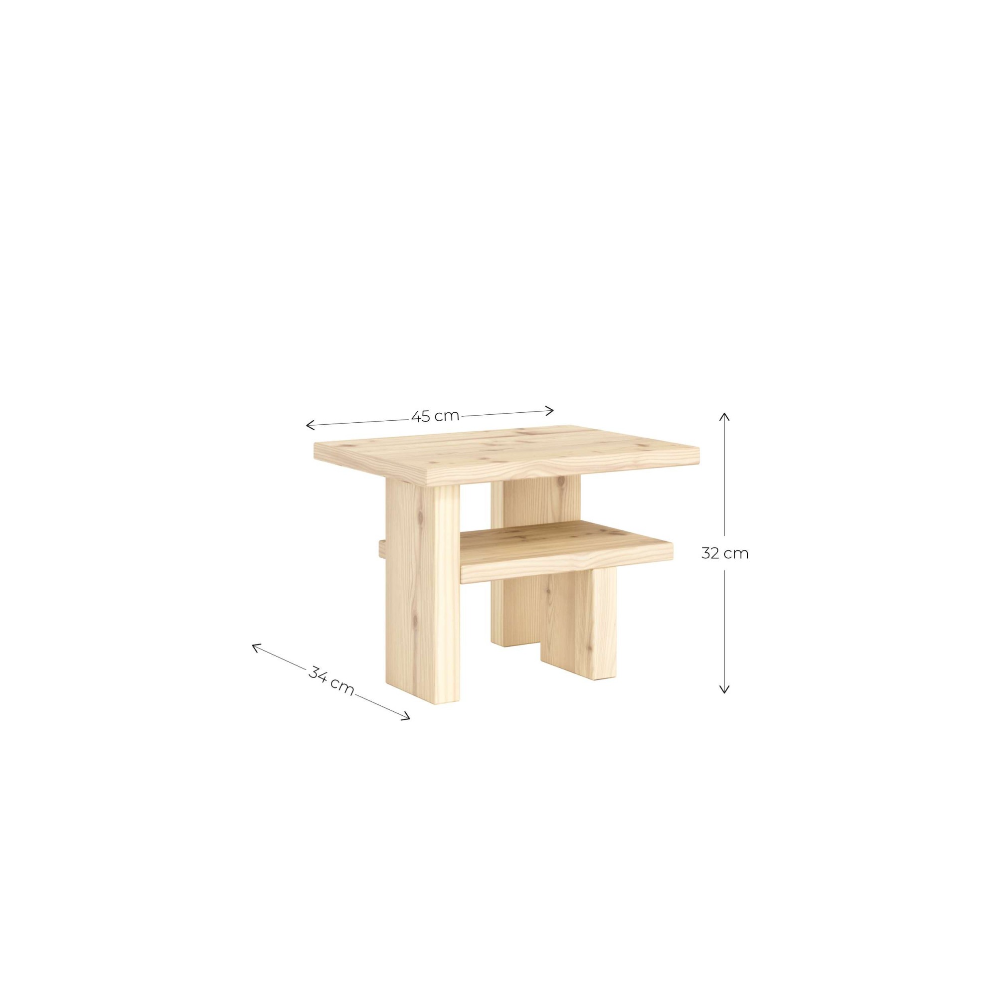 Karup Design Beistelltisch »Japan Nebentisch, kompakt, stilvoll, funktional, Made in Europe«, vielseitig einsetzbar, aus massivem FSC®-zertifiziertes Massivholz