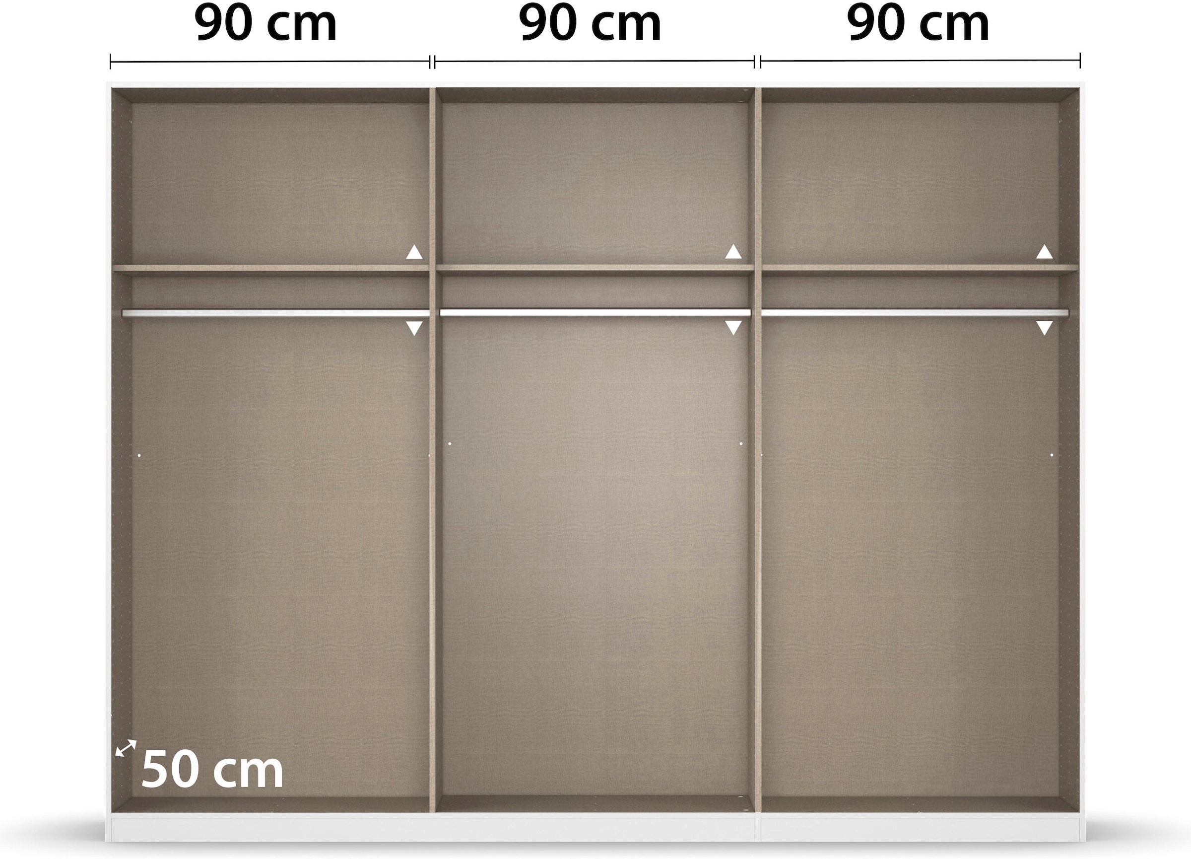 rauch Kleiderschrank, (in 3 verschiedenen Ausstattungen BASIC/CLASSIC/PREMIUM), mit hochwertigen Stangengriffen in Schwarz aus Metall MADE IN GERMANY