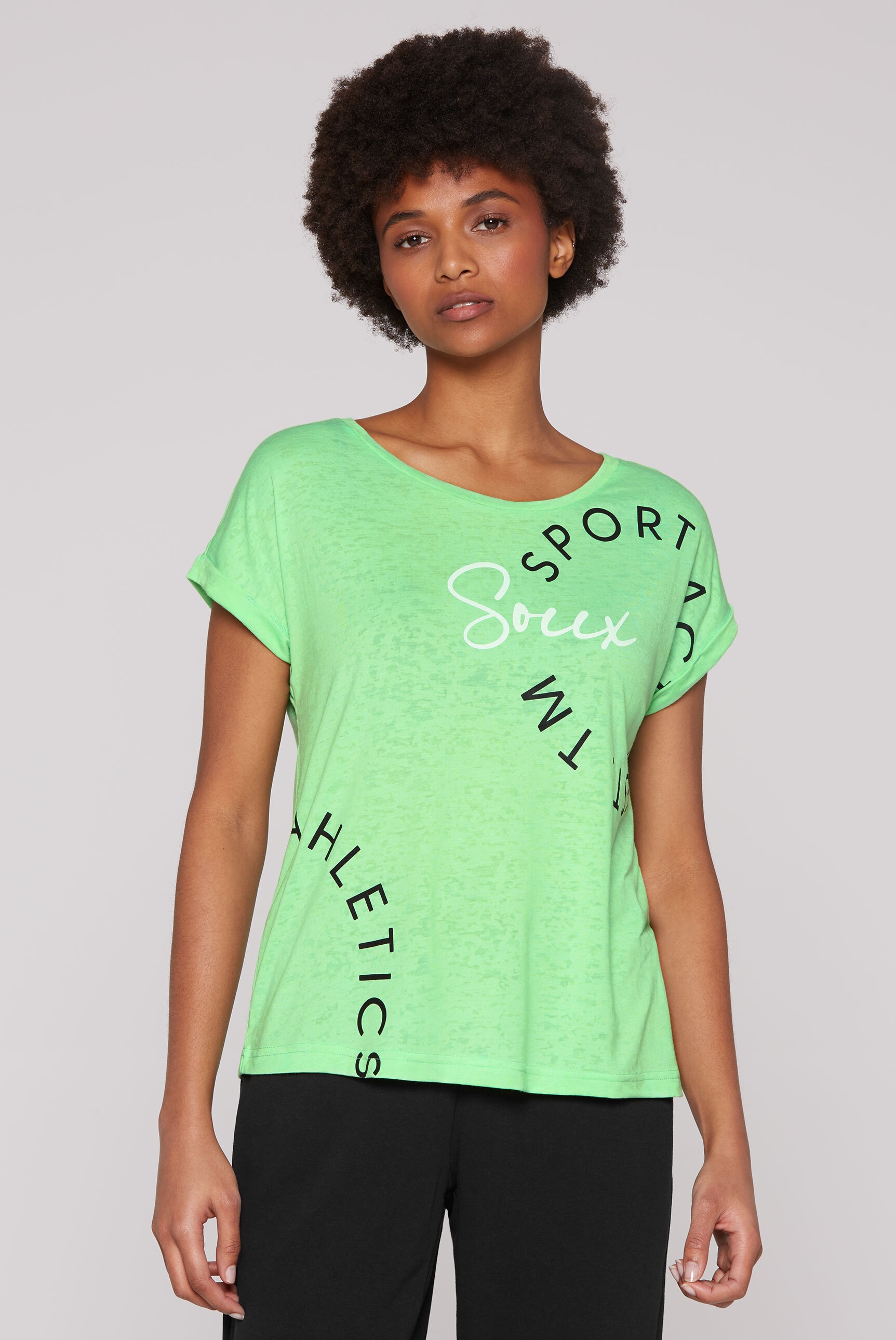 SOCCX Rundhalsshirt, mit fixierten Turn-Up-Ärmeln günstig online kaufen