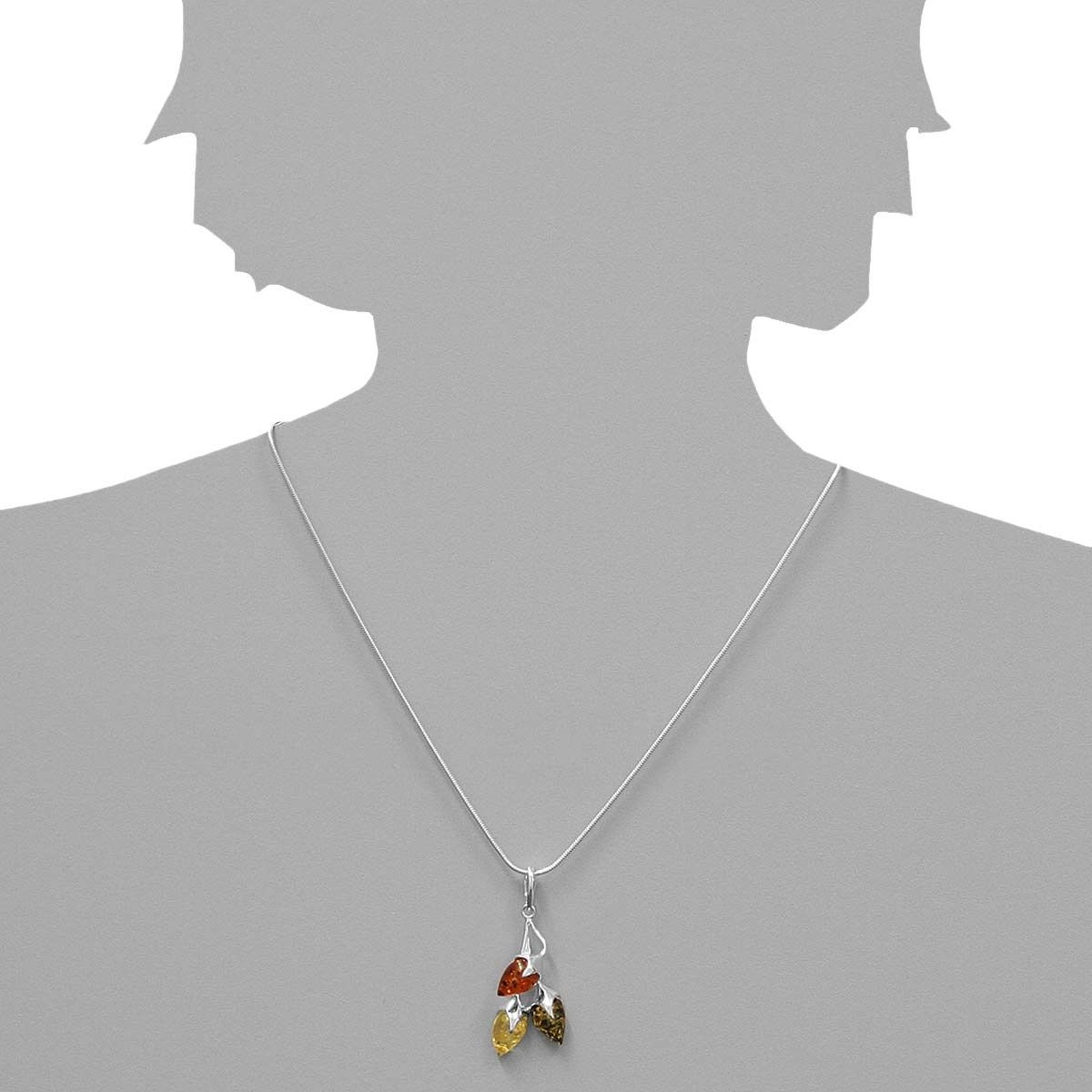 OSTSEE-SCHMUCK Kettenanhänger »- Blüte - Silber 925/000 - Bernstein«